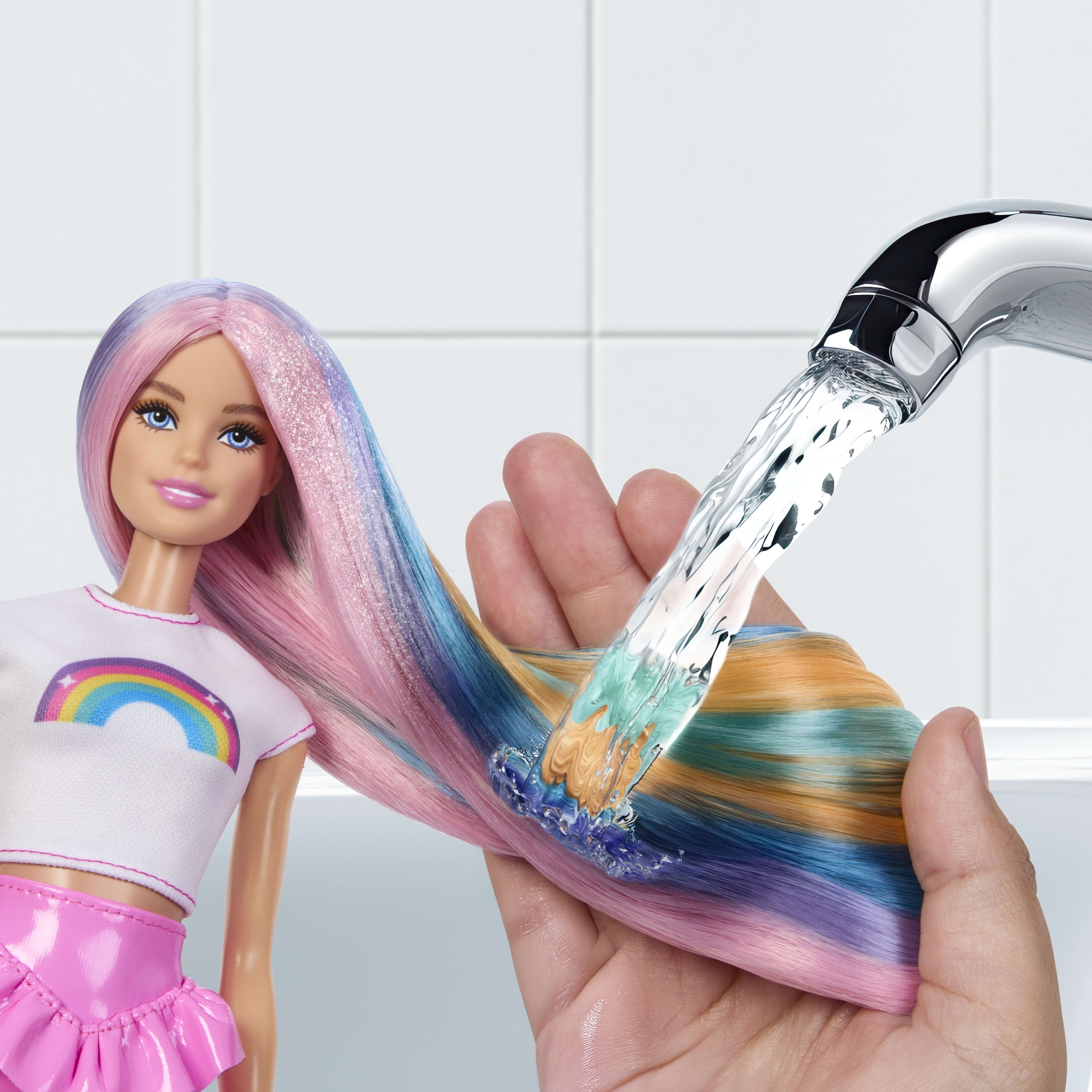 Barbie Anziehpuppe »Barbie Haarspiel Regenbogen Glitzer«