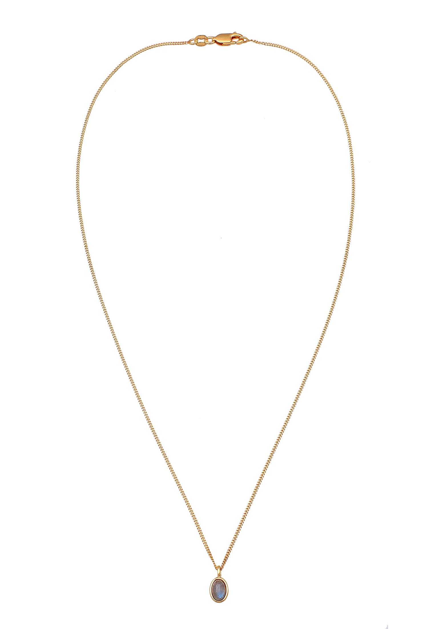 Elli Premium Silberkette »Halskette Labradorit Solitär Klassik Elegant 375er Gelbgold«