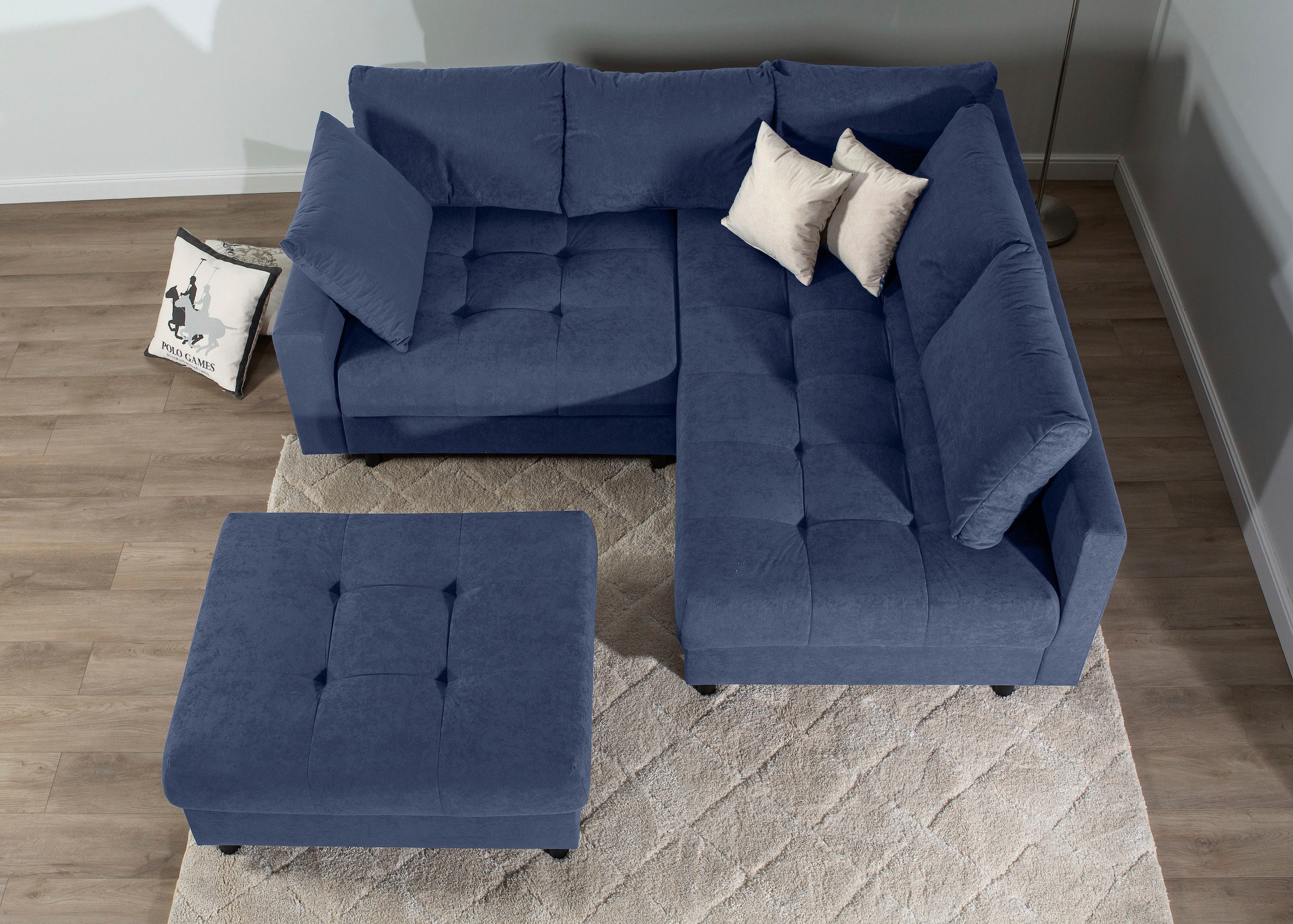 Home affaire Ecksofa »Toni L-Form«, Ottomane beidseitig montierbar, Federkern-Polsterung