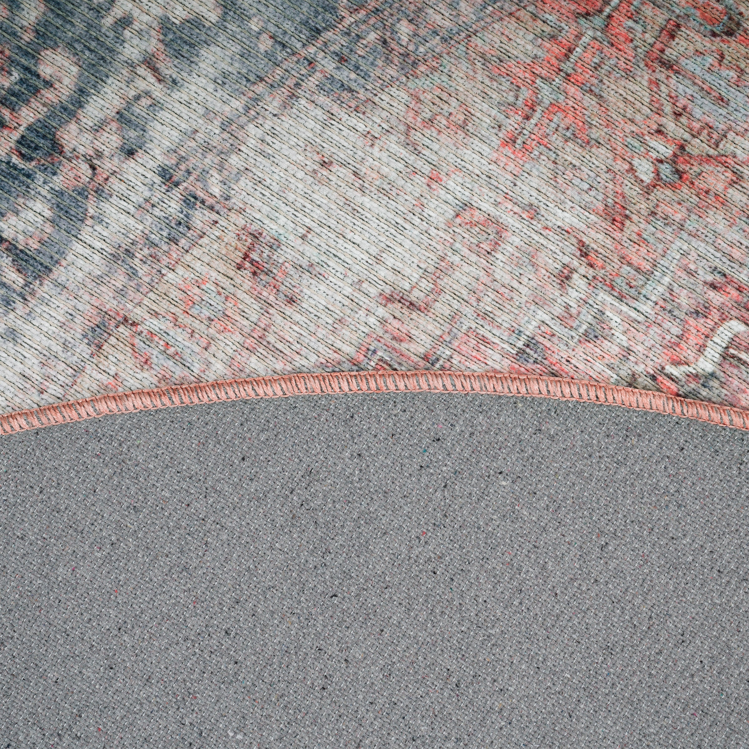 Paco Home Teppich »Lyon 333«, rund, 4 mm Höhe, Kurzflor, Orient-Optik, Vintage Design, waschbar