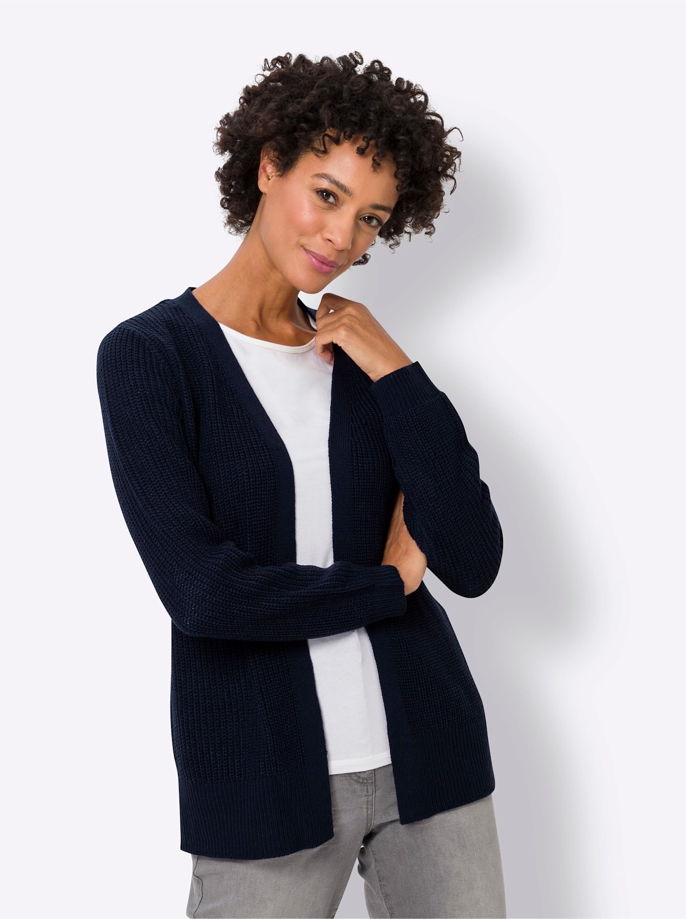 Classic Basics Longstrickjacke