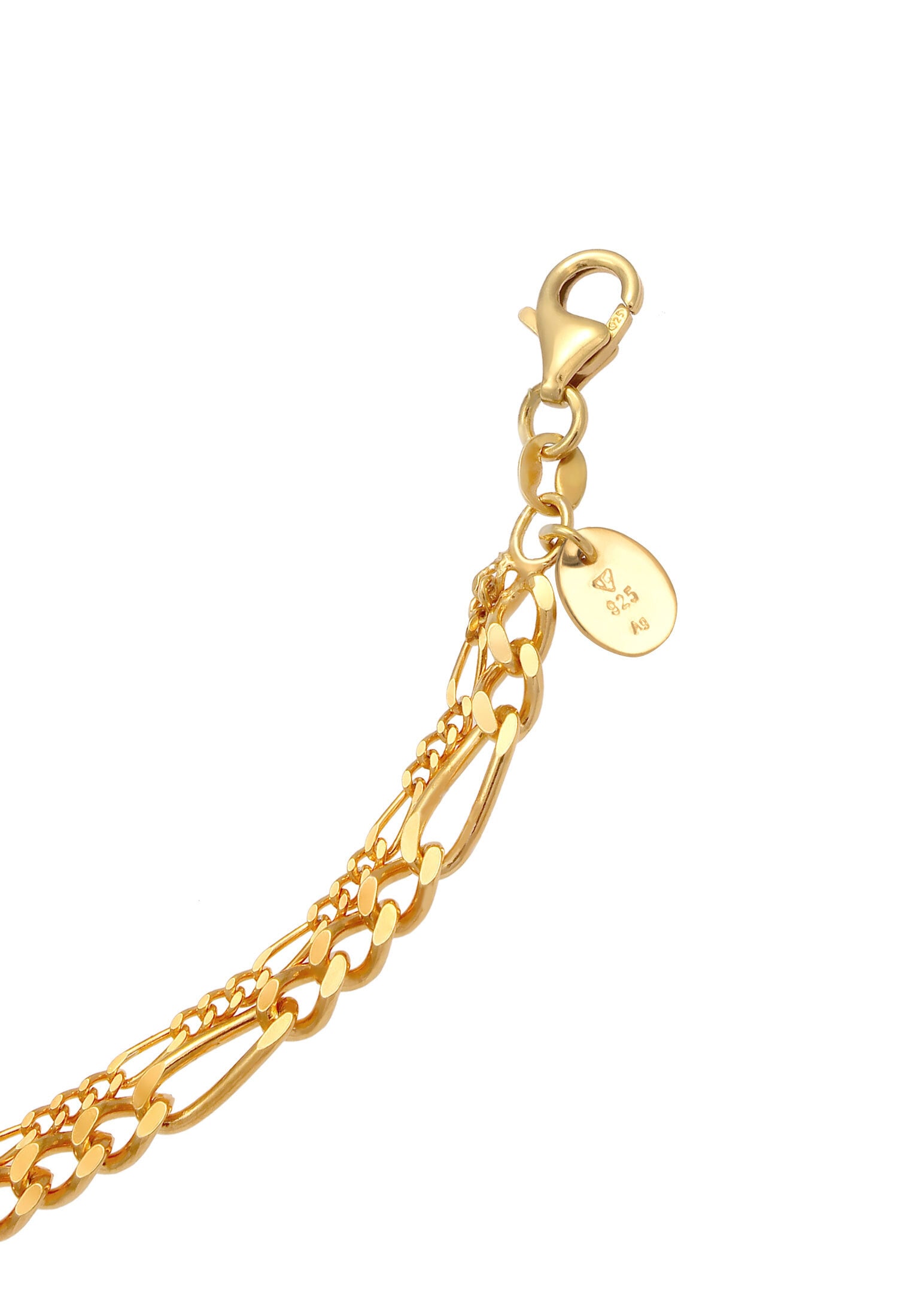 Elli Premium Kette ohne Anhänger »Halskette Figaro Layer Kette Basic 925 Silber«