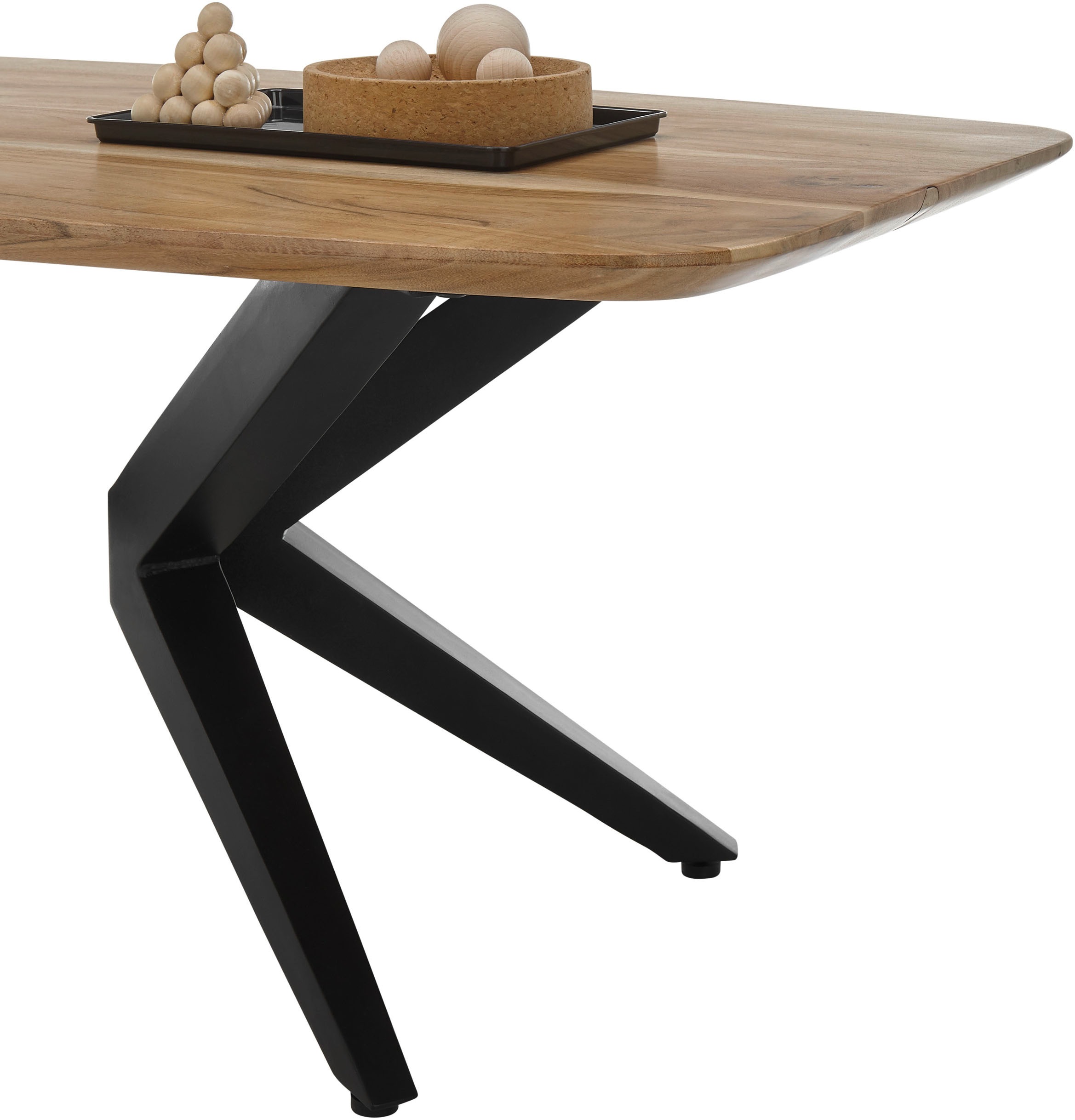 Stolkom Couchtisch »Bill Wohnzimmertisch Akazie Massivholz, BxHxT 110x45x60 cm«, Schweizer Kante, Industrial Style Akazie Massivholz
