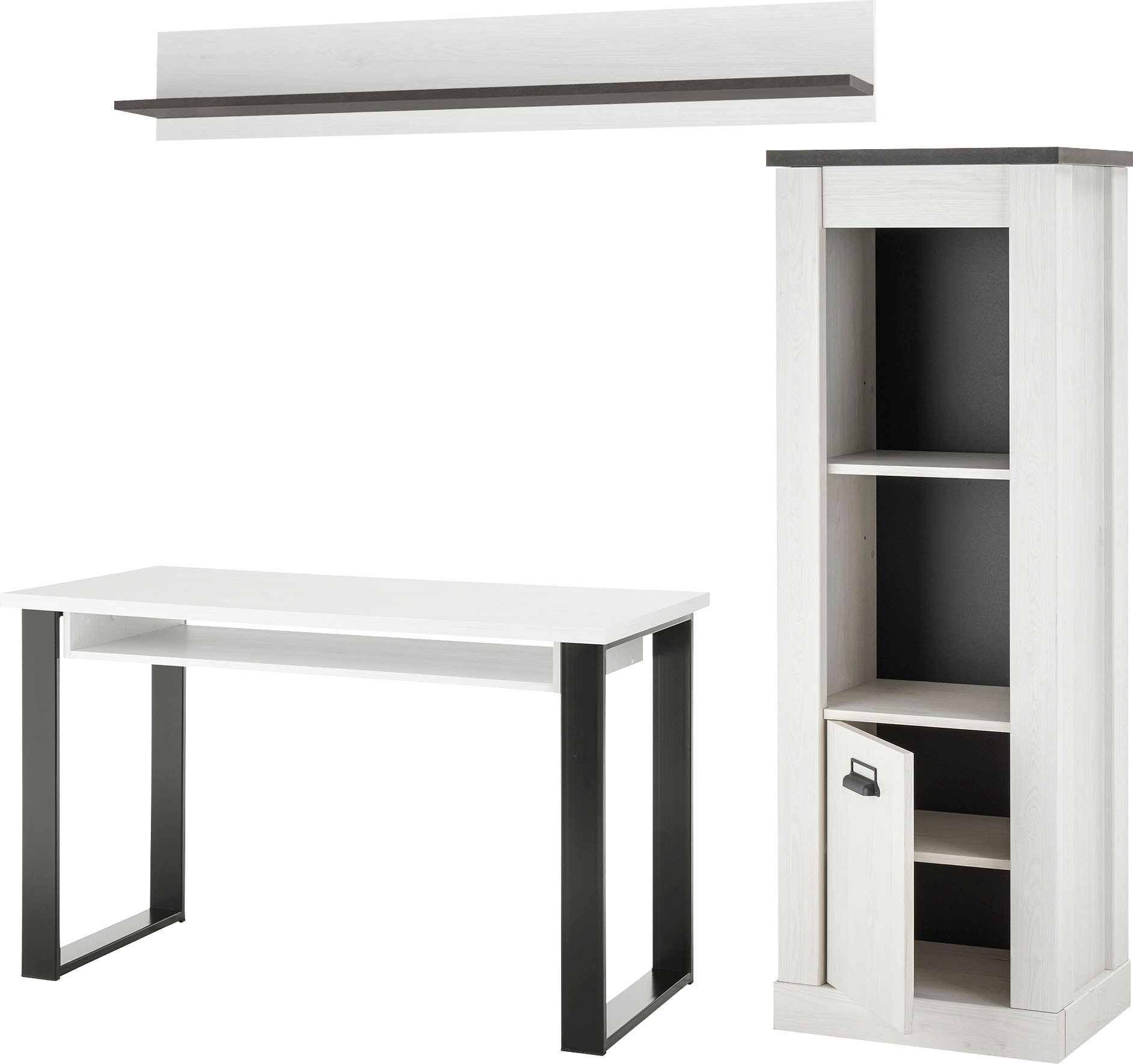 Home affaire Schrank-Set »SHERWOOD«, (3 St.), Holz Dekor, mit Scheunentorbeschlag aus Metall, Breite ca. 190 cm