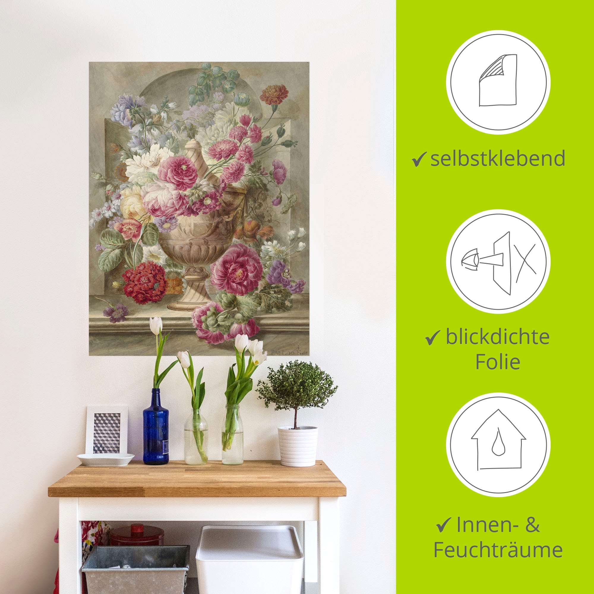 Artland Wandbild »Vase mit Blumen.«, Arrangements, (1 St.), als Leinwandbild, Poster, Wandaufkleber in verschied. Größen