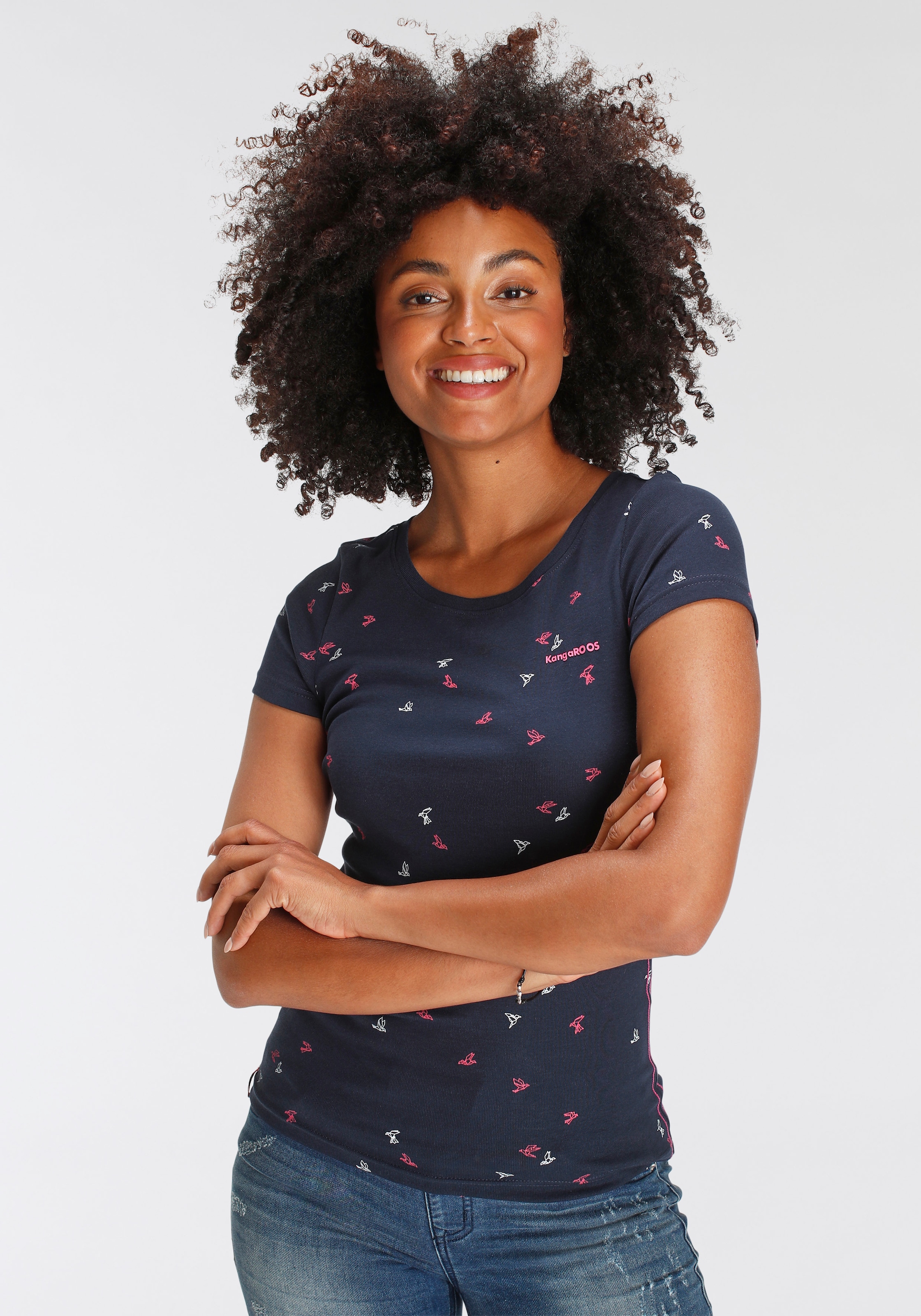 KangaROOS T-Shirt Kurzarm,  sehr figurbetont,  aus 100% Baumwolle