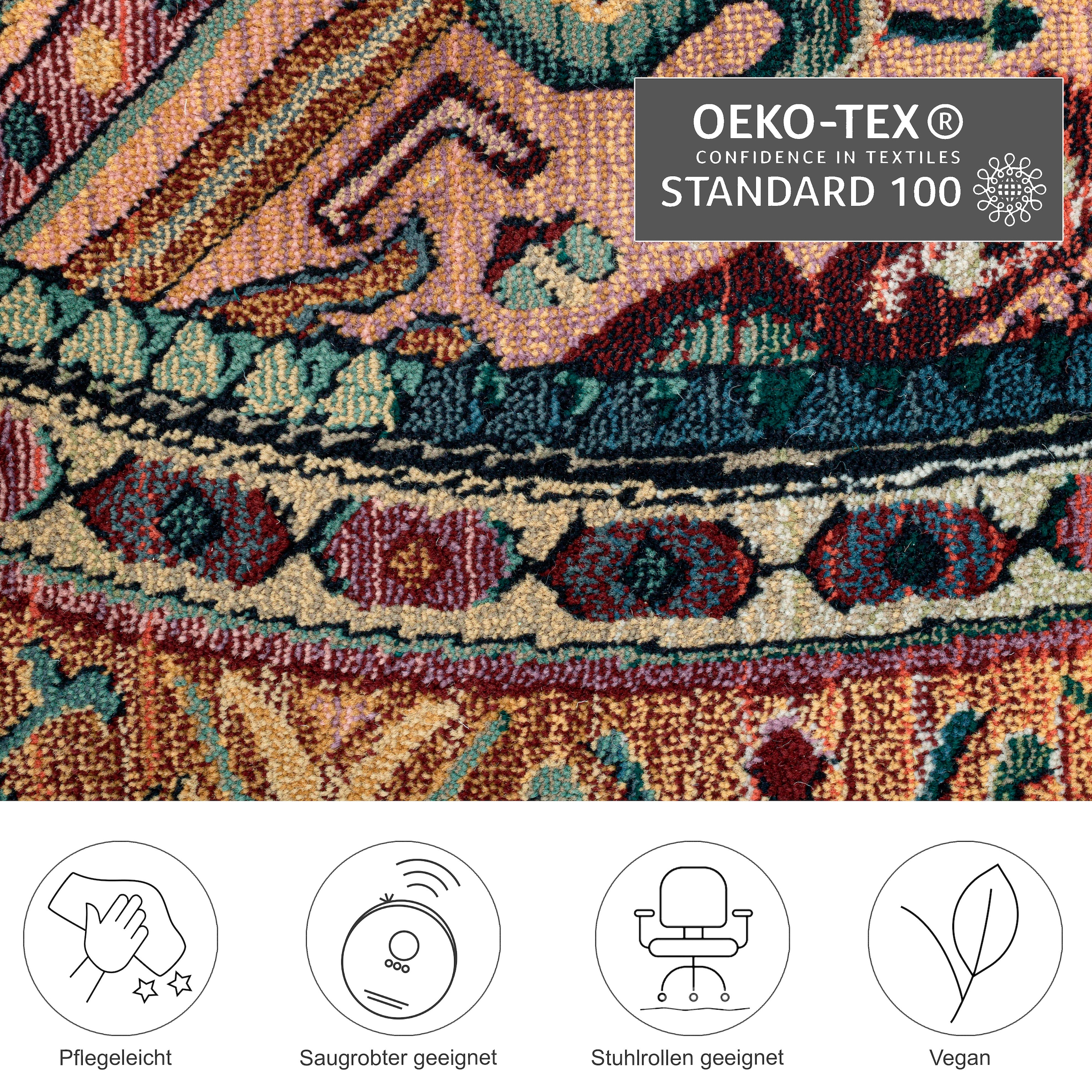 THEKO Teppich »Gabiro 13«, rund, 10 mm Höhe, gewebt, Orient-Optik, ideal im Wohnzimmer & Schlafzimmer