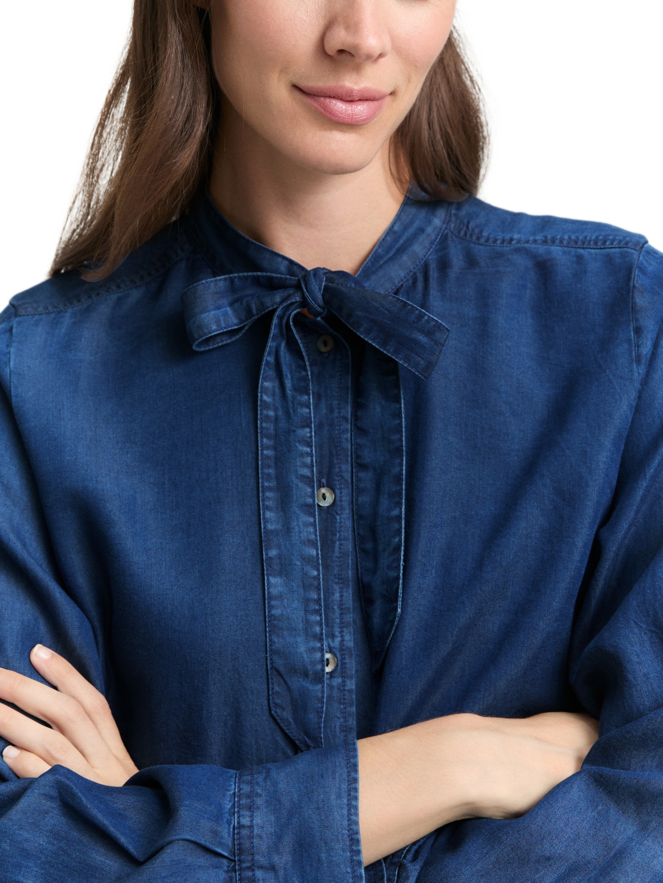 TOM TAILOR Hemdbluse mit Schleife am Kragen