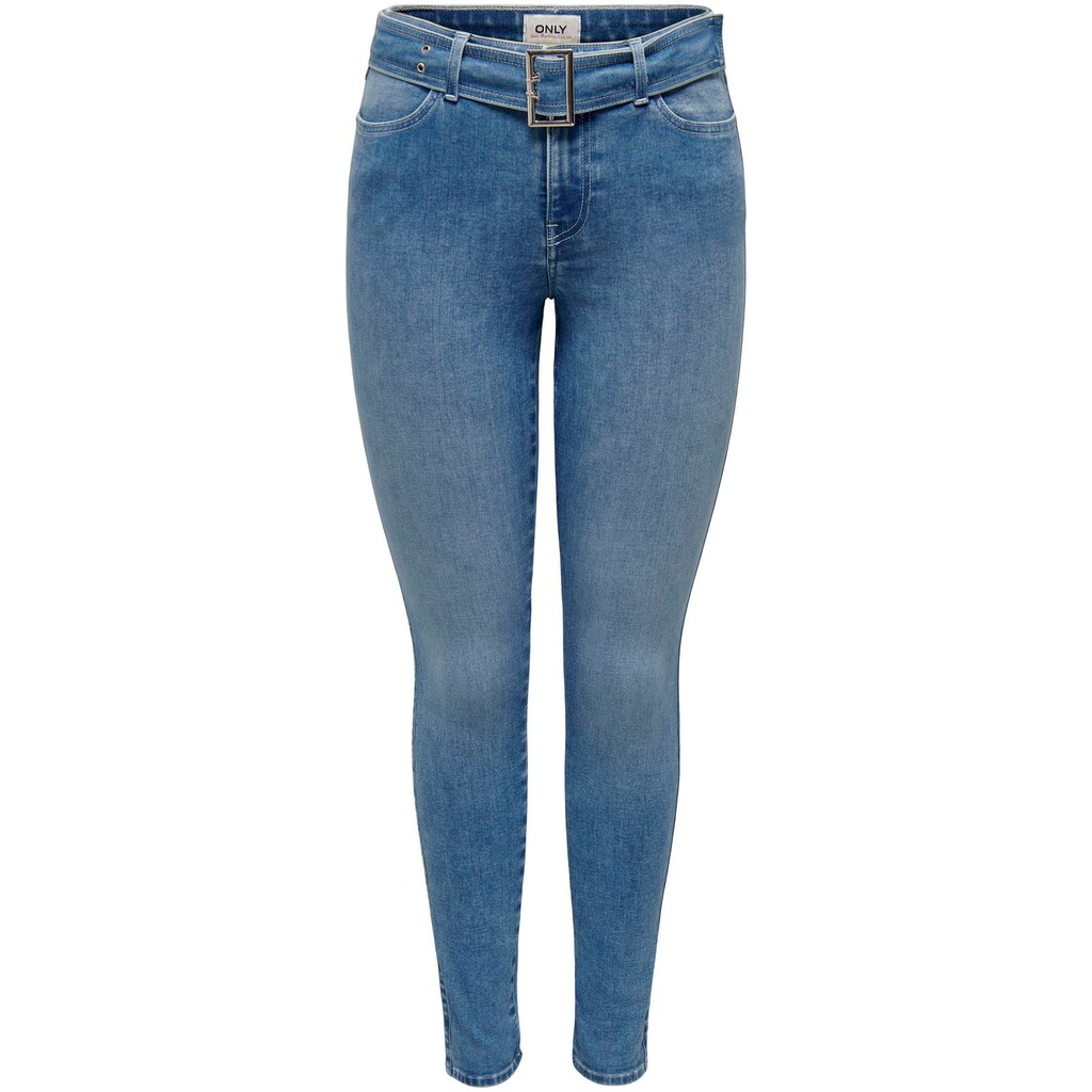 ONLY Skinny-fit-Jeans »ONLWAUW MID WAIST SKINNY BELT DNM GUA«
