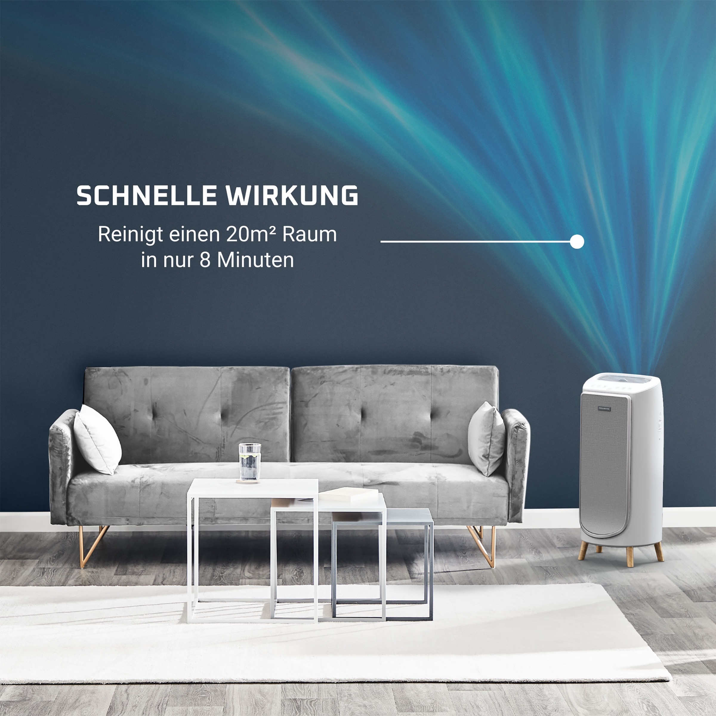 Rowenta Luftreiniger »PU6180 Intense Pure Air Home Connect«, für 36 m² Räume, HEPA-Luftfilterung, App, 4 automatische Modi, 32 dB(A), Textil-Finish
