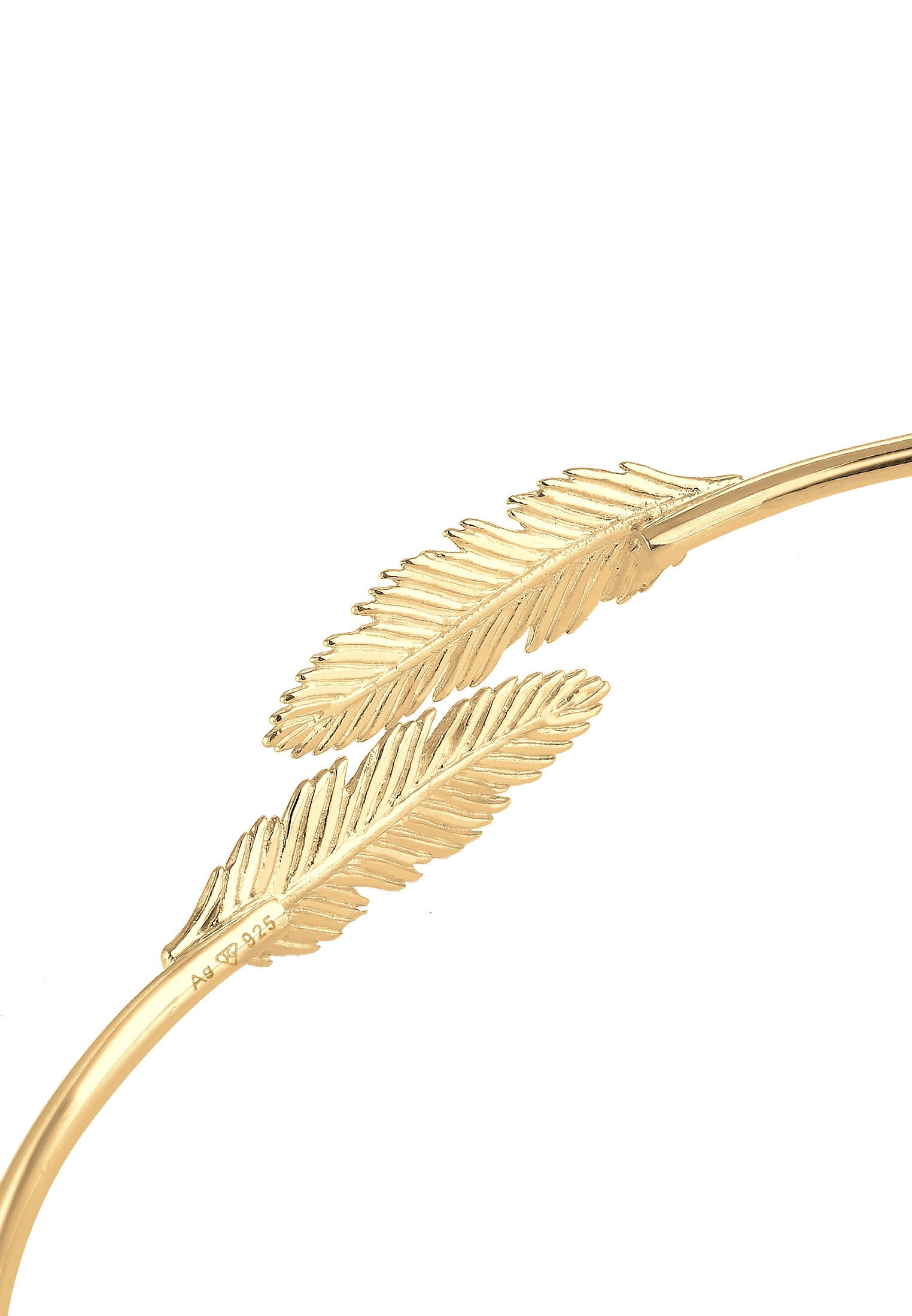 Elli Armreif »Armband Armreif Feder 925 Sterling Silber vergoldet«