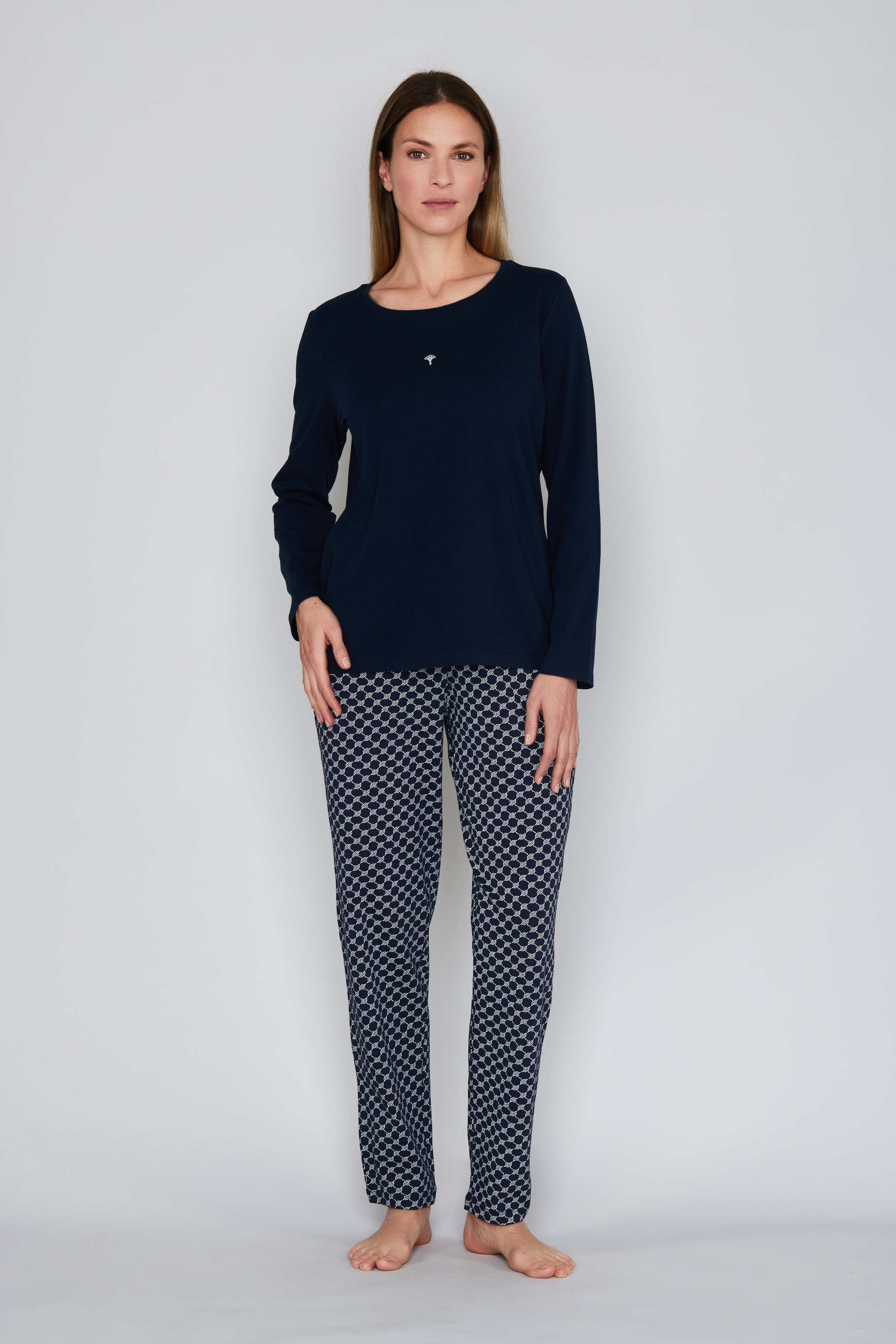 JOOP! Pyjamahose »Cosy«  mit Tunnelzug und Bindeband, Cornflower-Allover