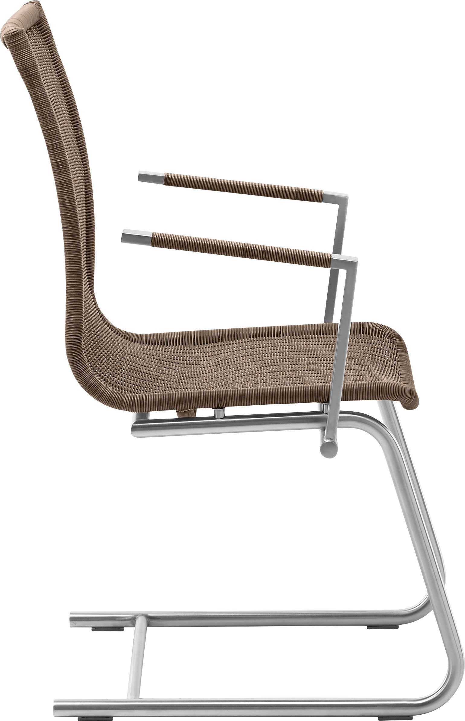 WK WOHNEN Freischwinger »WK 7400« () Rundrohrgestell in Edelstahloptik, Vollgeflecht, mit Armlehne