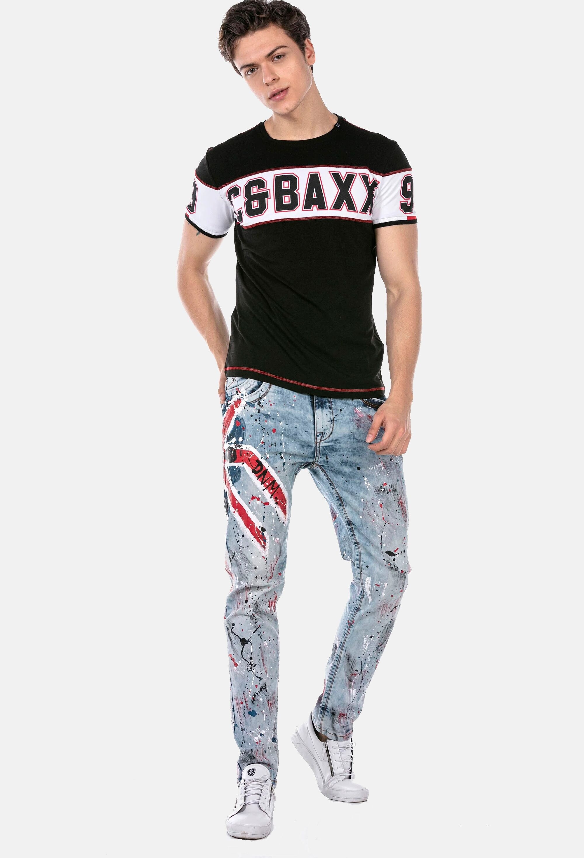 Cipo & Baxx T-Shirt »Cipo & Baxx T-Shirt« modischer Markenprint als Highlight