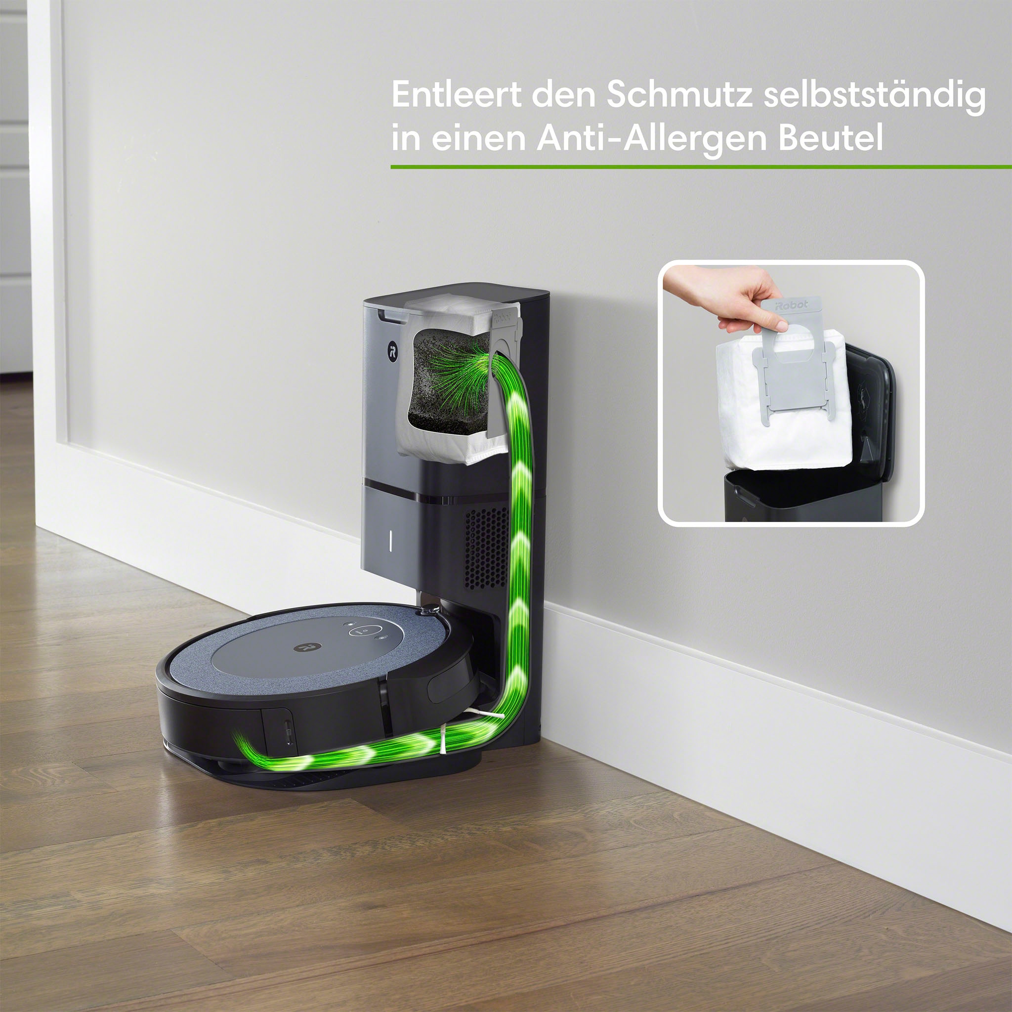 iRobot Saugroboter »Roomba® XXL Garantie (i3558)«, App-/Sprachsteuerung, Absaugstation i3+ Autom. mit Jahren 3
