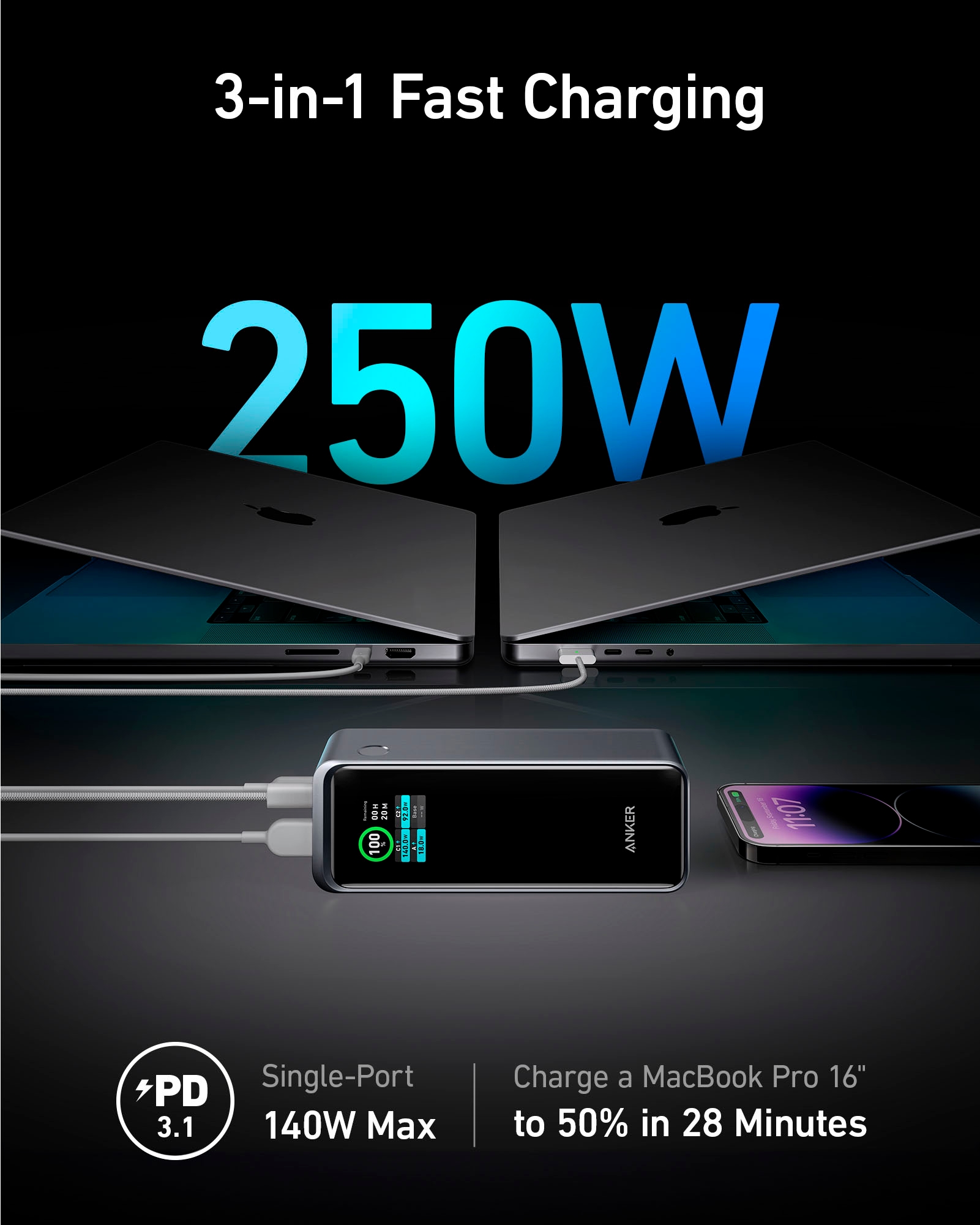 Anker Powerbank »Prime 27.650mAh (250W)«, 27650 mAh