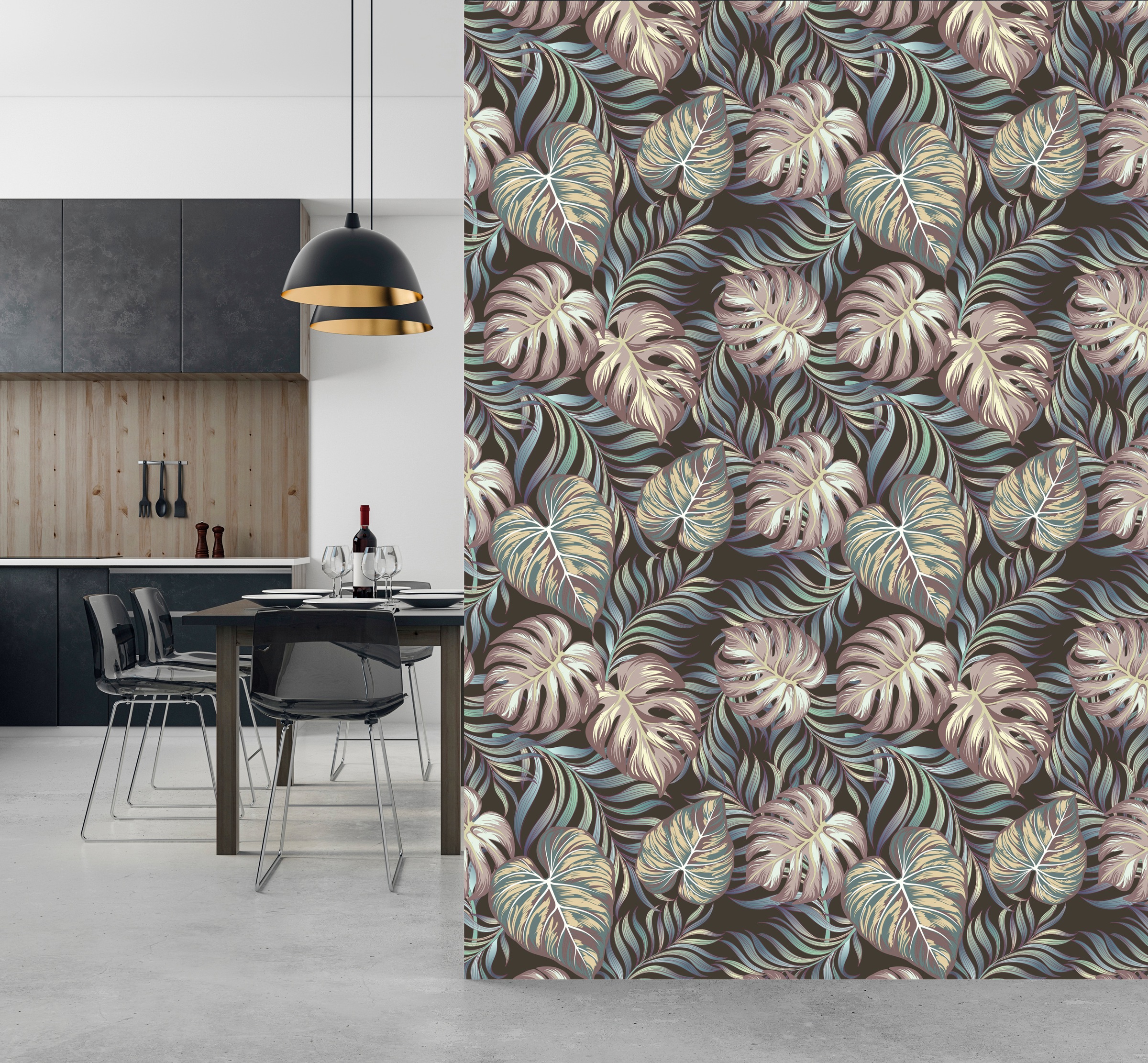 queence Vinyltapete »Alex«, floral-geblümt-gemustert-Motiv, 90x250cm, selbstklebend, kinderleichte Anbringung, Sticker
