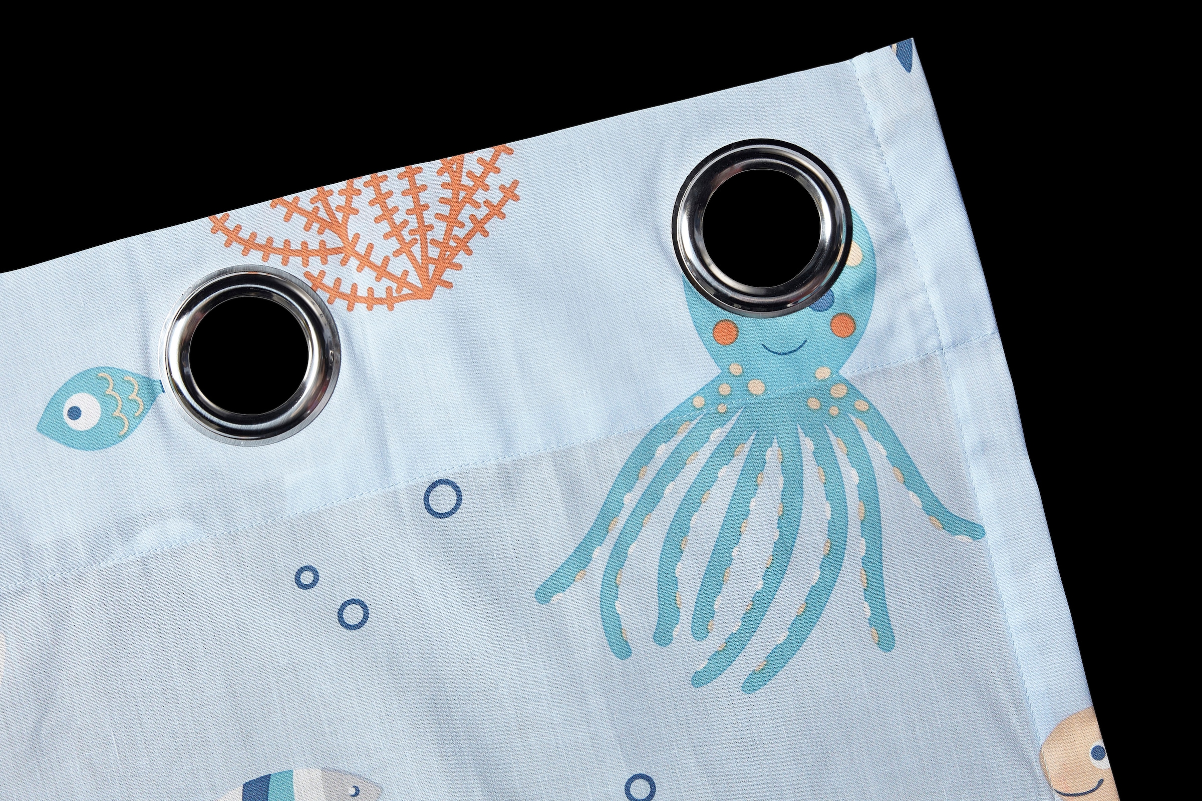Lüttenhütt Gardine »Ocean«, (1 St.), bedruckt, einseitig Nachhaltige mit Tiere Meerestieren Kindergardine