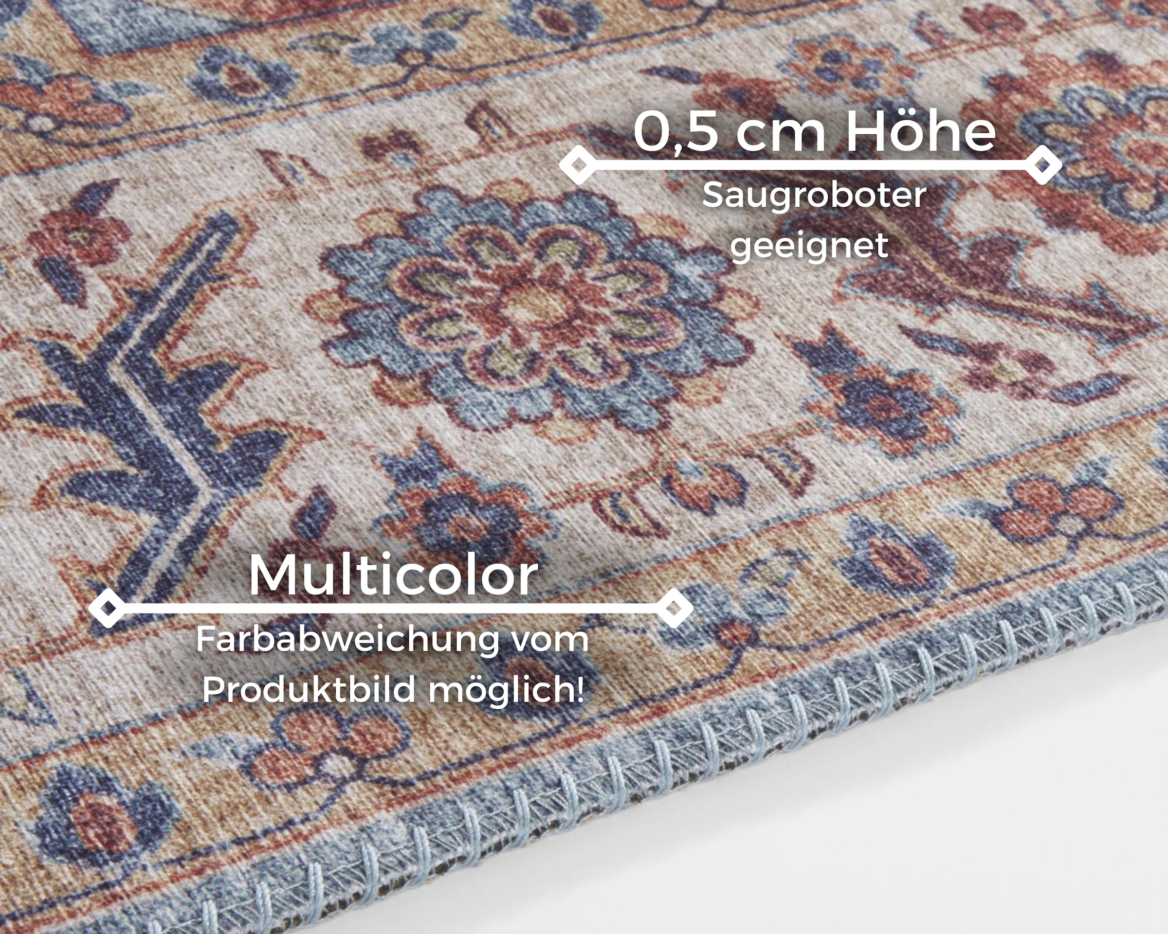 NOURISTAN Teppich »Anthea«, rechteckig, 5 mm Höhe, Orientalisch, Läufer, Vintage, Wohnzimmer, Schlafzimmer, Esszimmer