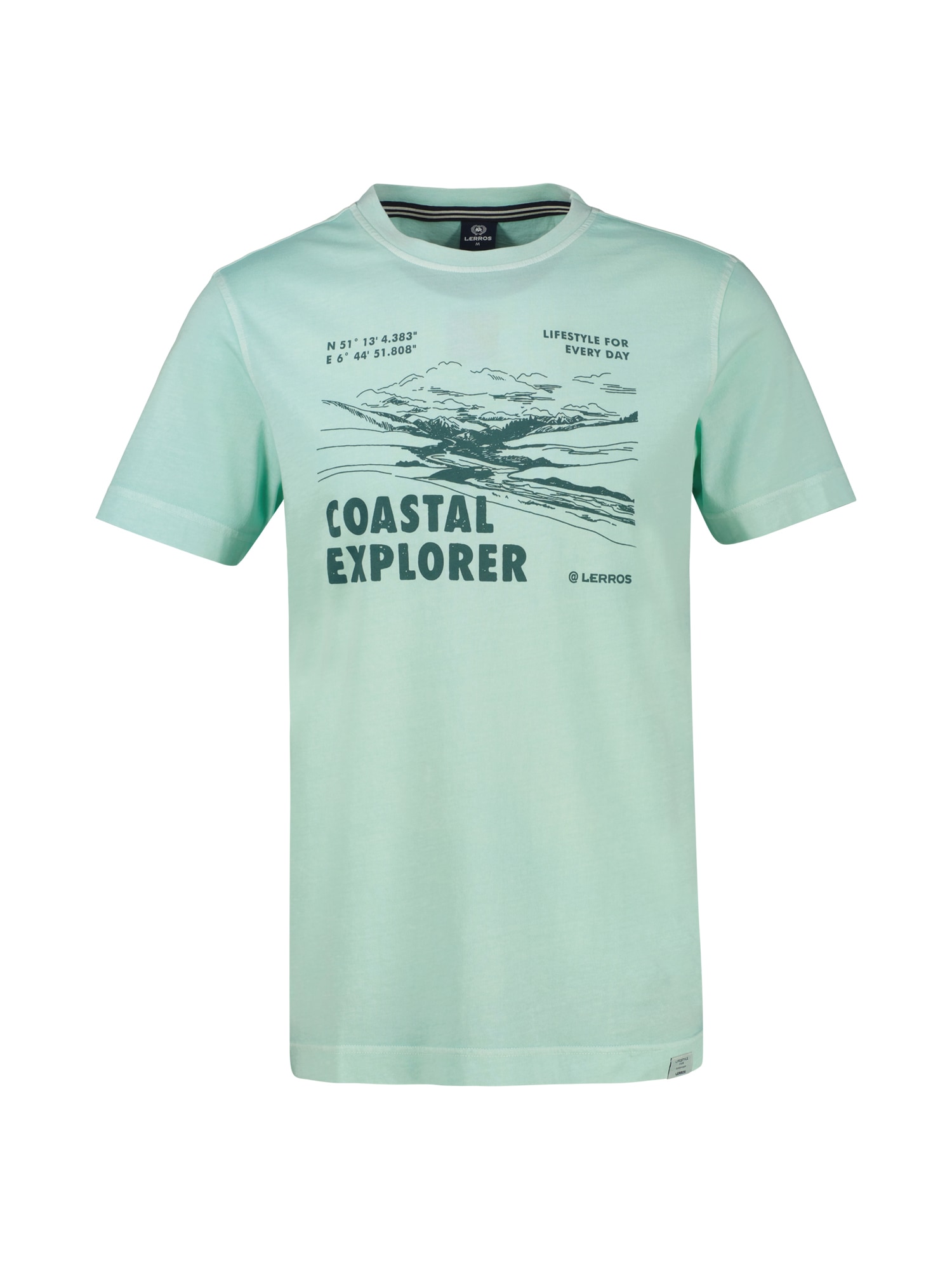 LERROS T-Shirt »T-Shirt mit O-Neck und Frontprint«