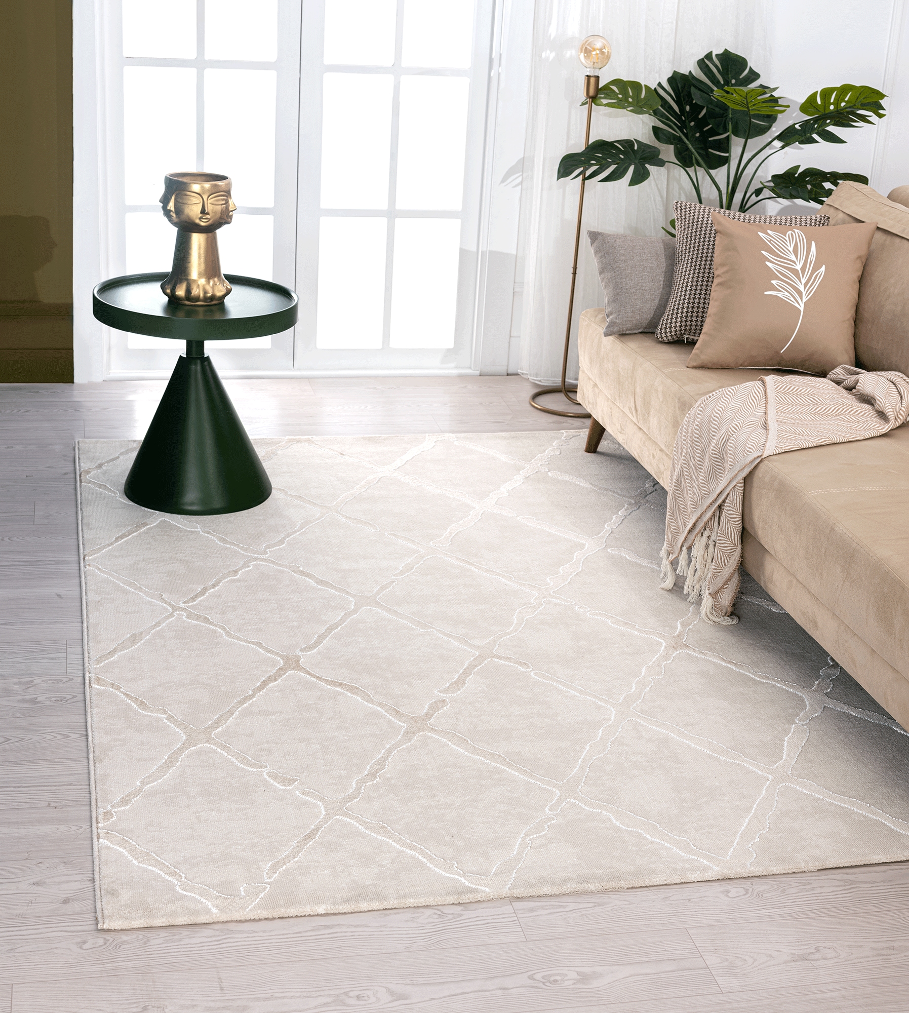 the carpet Teppich »Knight« rechteckig 12 mm Höhe moderner Wohnzimmer Teppich elegant glänzender Flor