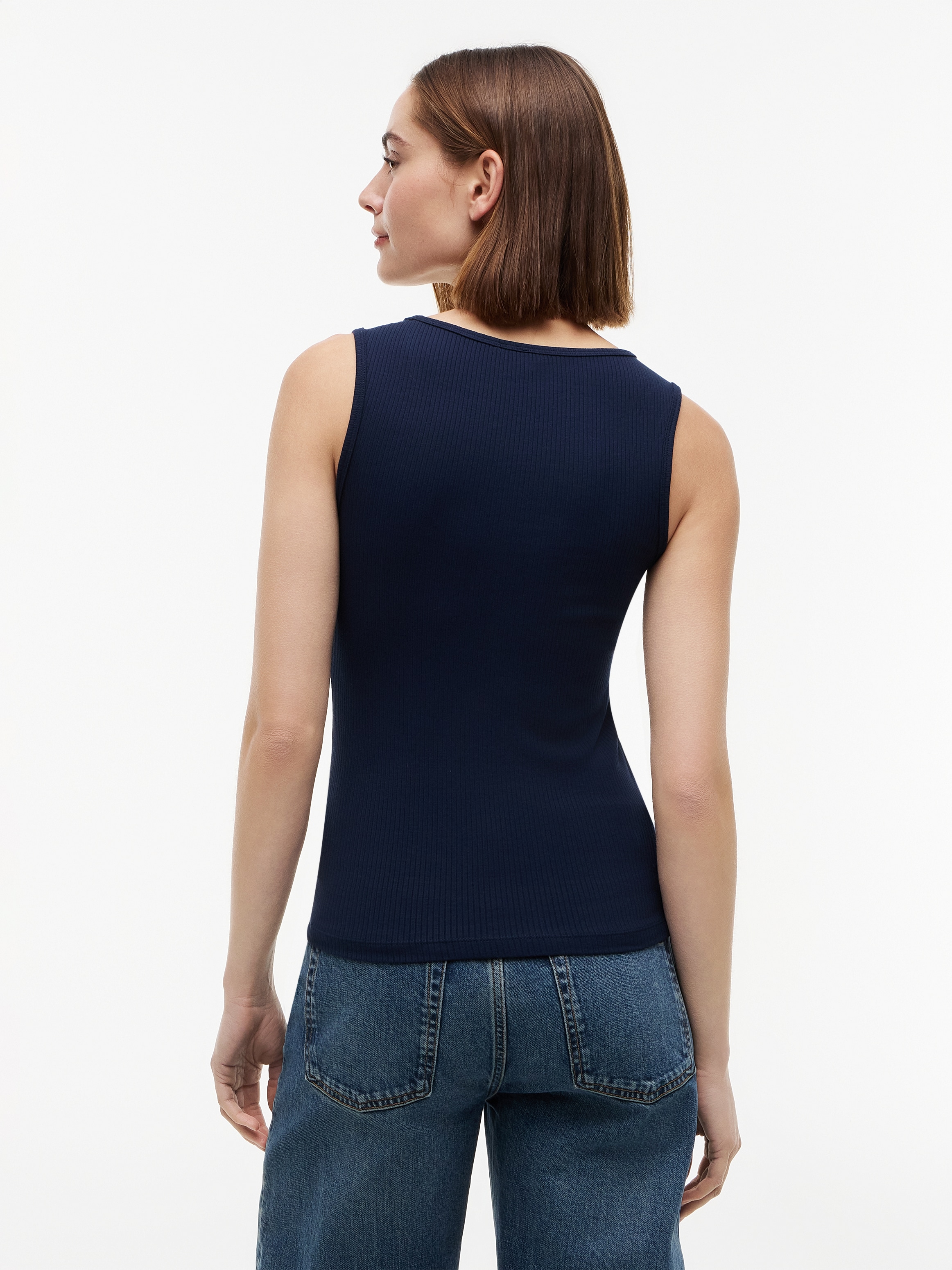 Tommy Hilfiger Tanktop »GOLD BUTTON U-NK TANK« Viskosemischung, goldfarbene Knöpfe