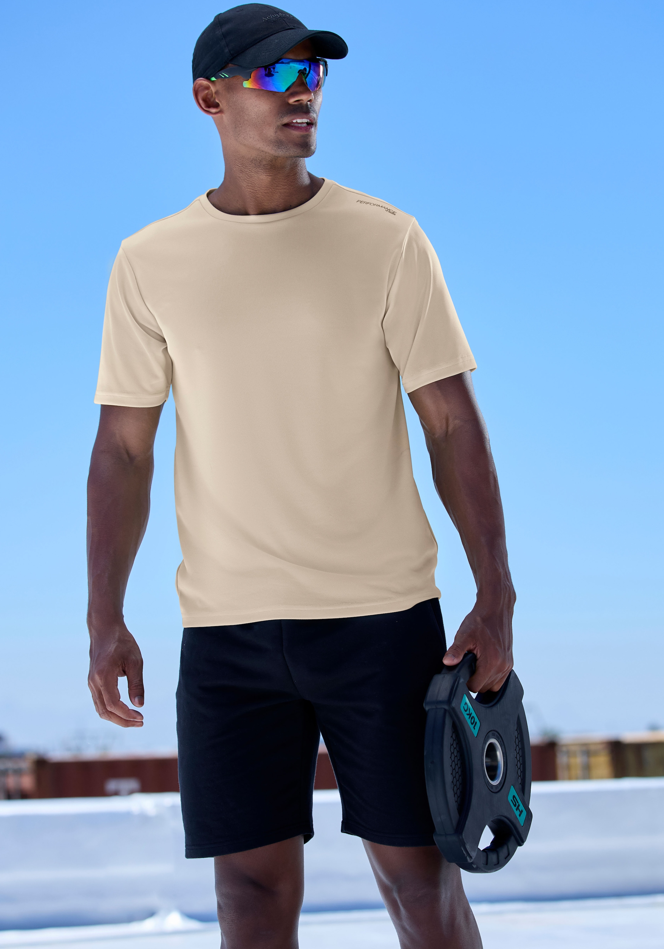 Le Jogger Performance Funktionsshorts  Perfomance Shorts mit Kontrast-Kordel und Reißverschlusstaschen