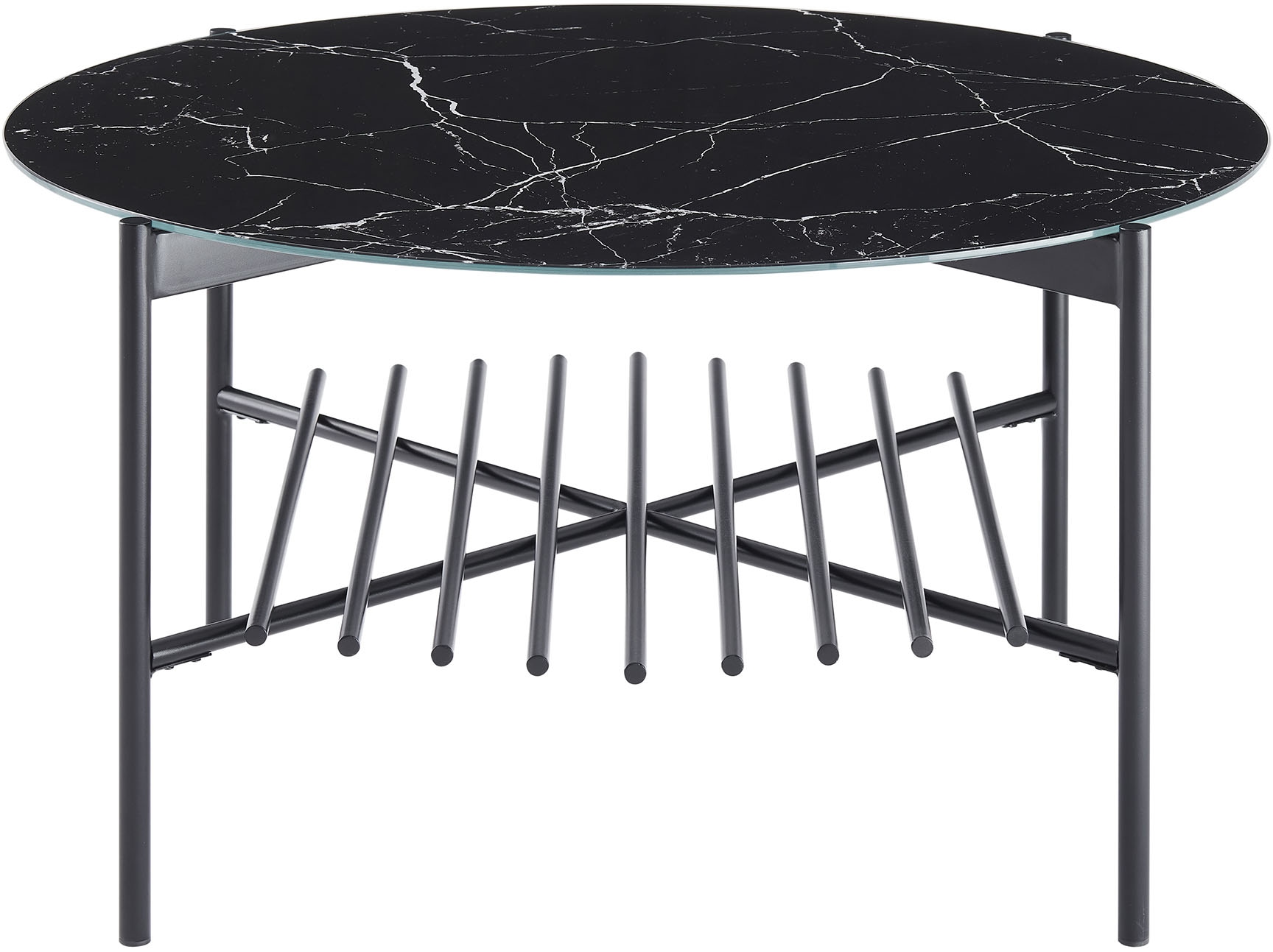 SalesFever Couchtisch, (1 St.), Glasplatte in Marmoroptik