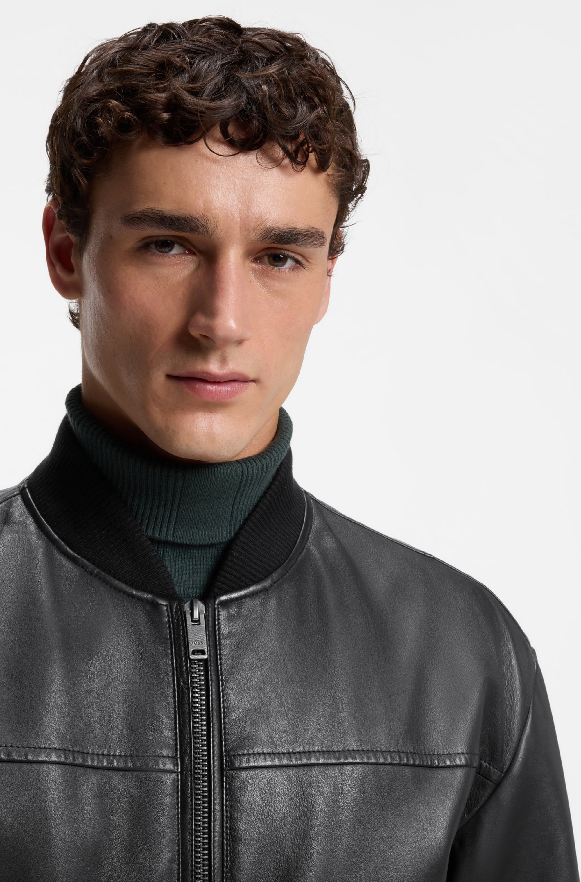 BOSS ORANGE Lederjacke »Jokans« Bomberjacke aus Nappaleder, Regular Fit