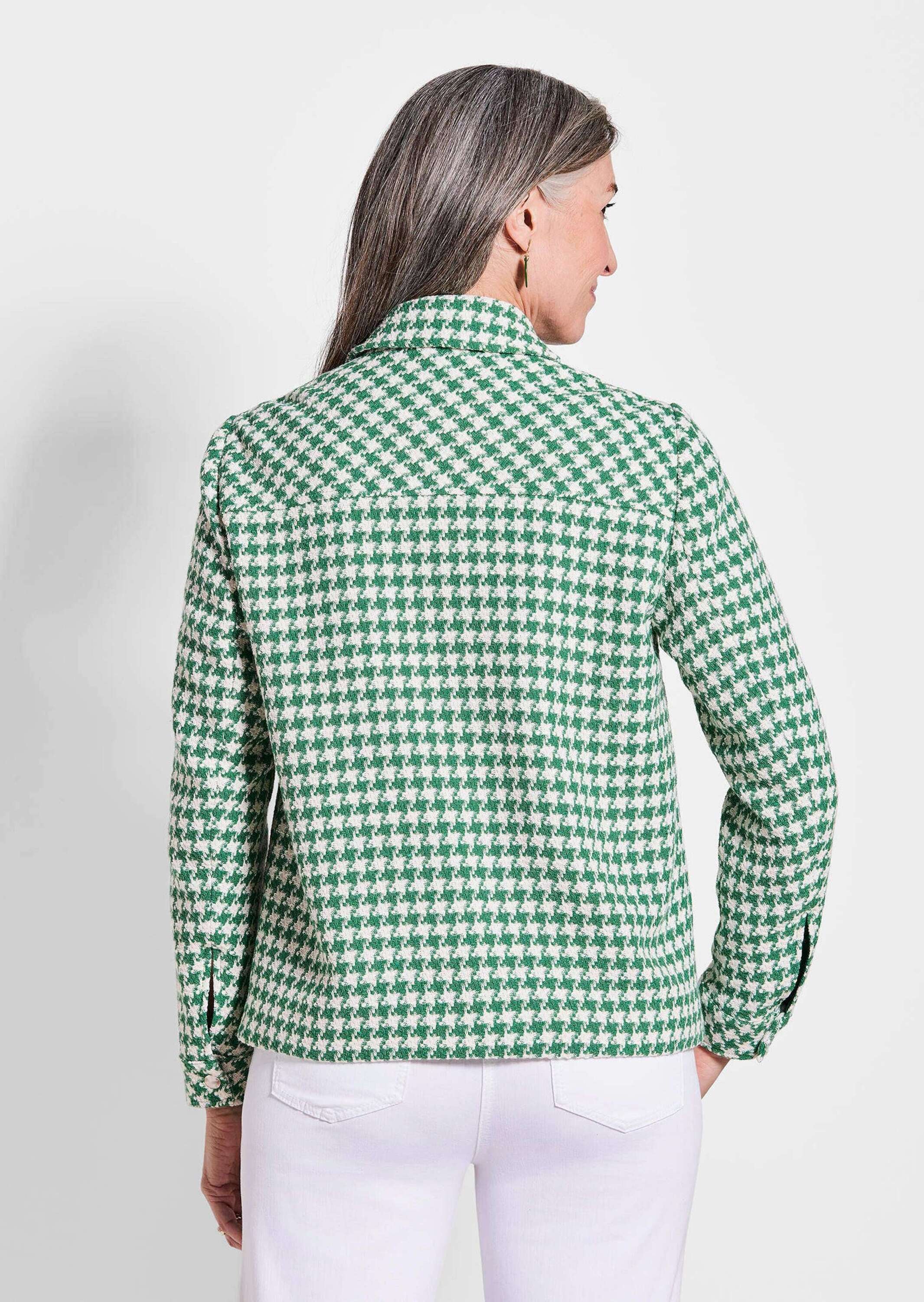 GOLDNER Jackenblazer »Kurzgröße Blazer mit Hahnentrittmuster«
