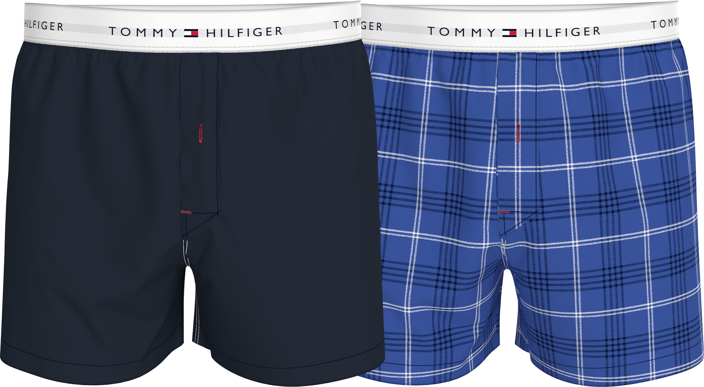 Tommy Hilfiger Underwear Webboxer »2P WOVEN BOXER«, (Packung, 2 St., 2er), mit Logobund