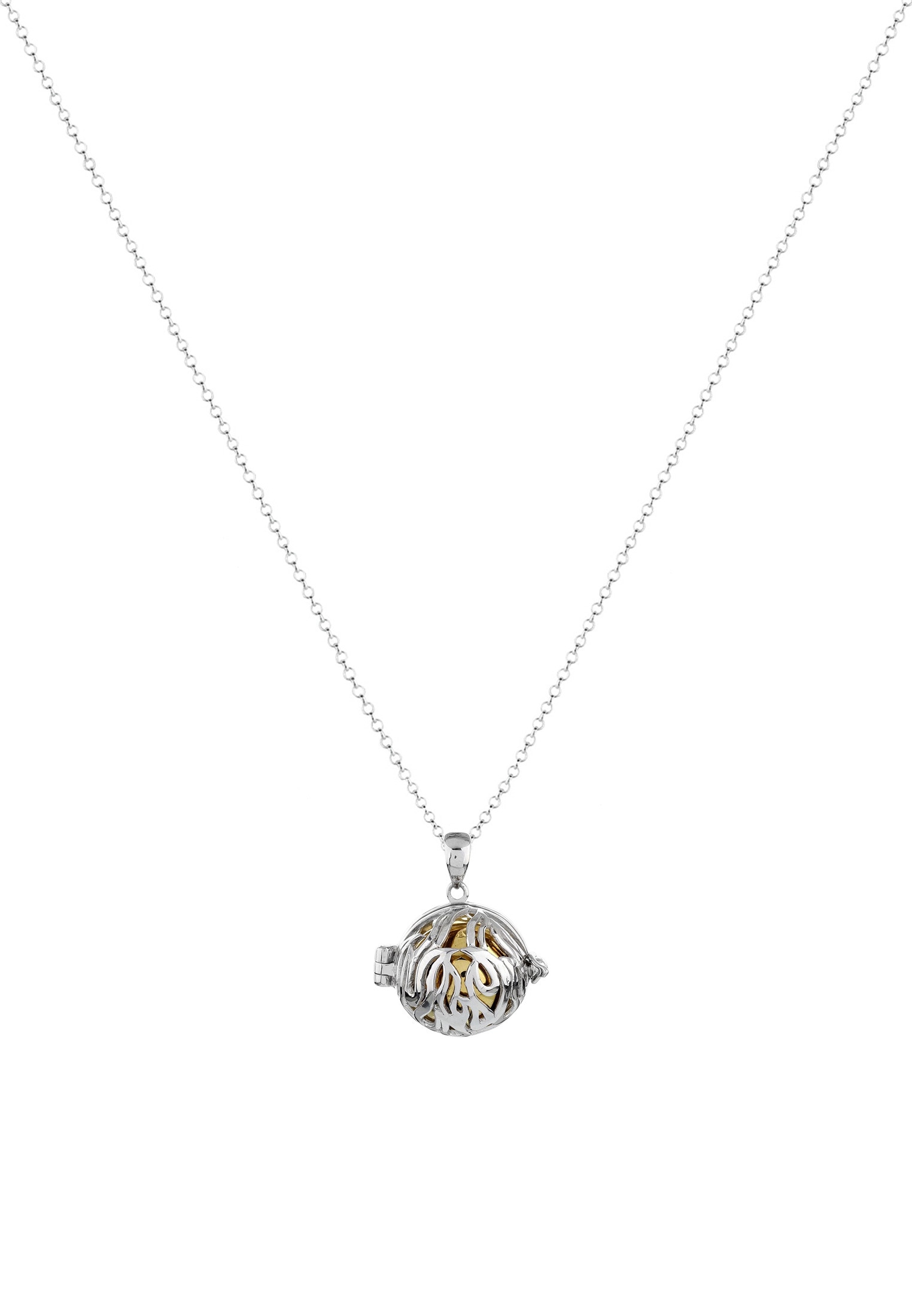 Nenalina Lange Kette »Halskette Engelsflüsterer Kugel Anhänger Ornament 925 Silber«