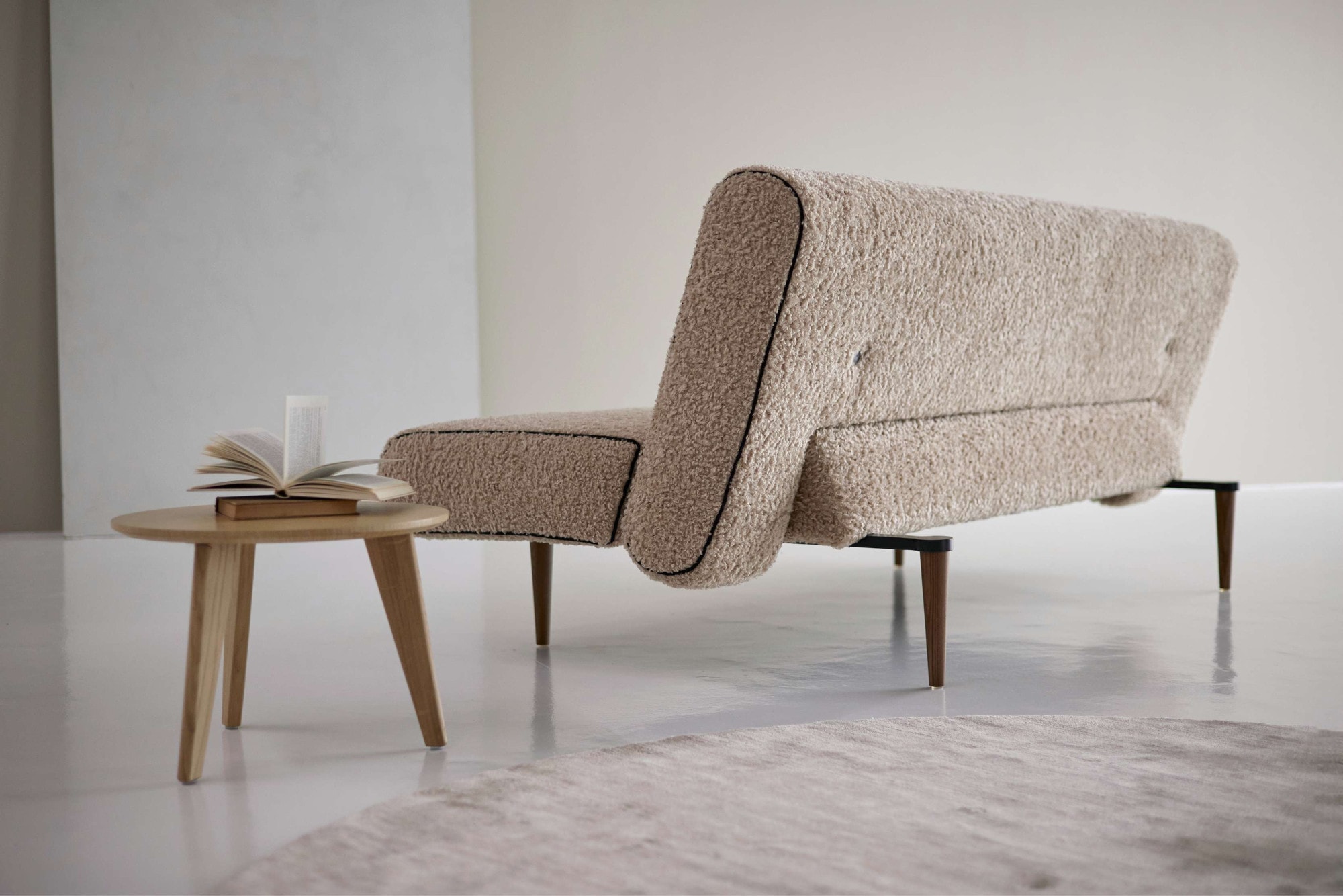 INNOVATION LIVING ™ Schlafsofa »Unfurl Bettsofa, Klappsofa, Gästebett, Couch, Schlaffunktion«, 3-stufig klappbar, Teddy Stoff, Braun, als Dauerschläfer geeignet