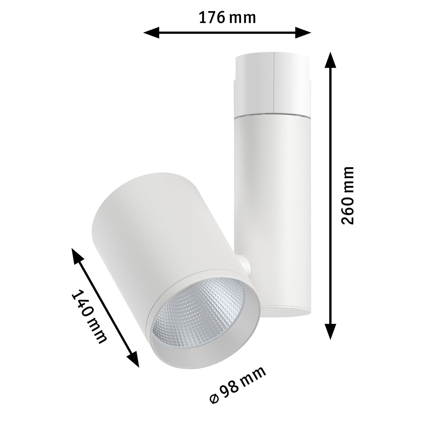 Paulmann Schienensystem-Leuchten »URail Schienenspot Zeuz 39° 2770lm 33W 4000K 230V Chrom matt« LED-Modul 1 Stk. Neutralweiß dimmbar, Einzelspot
