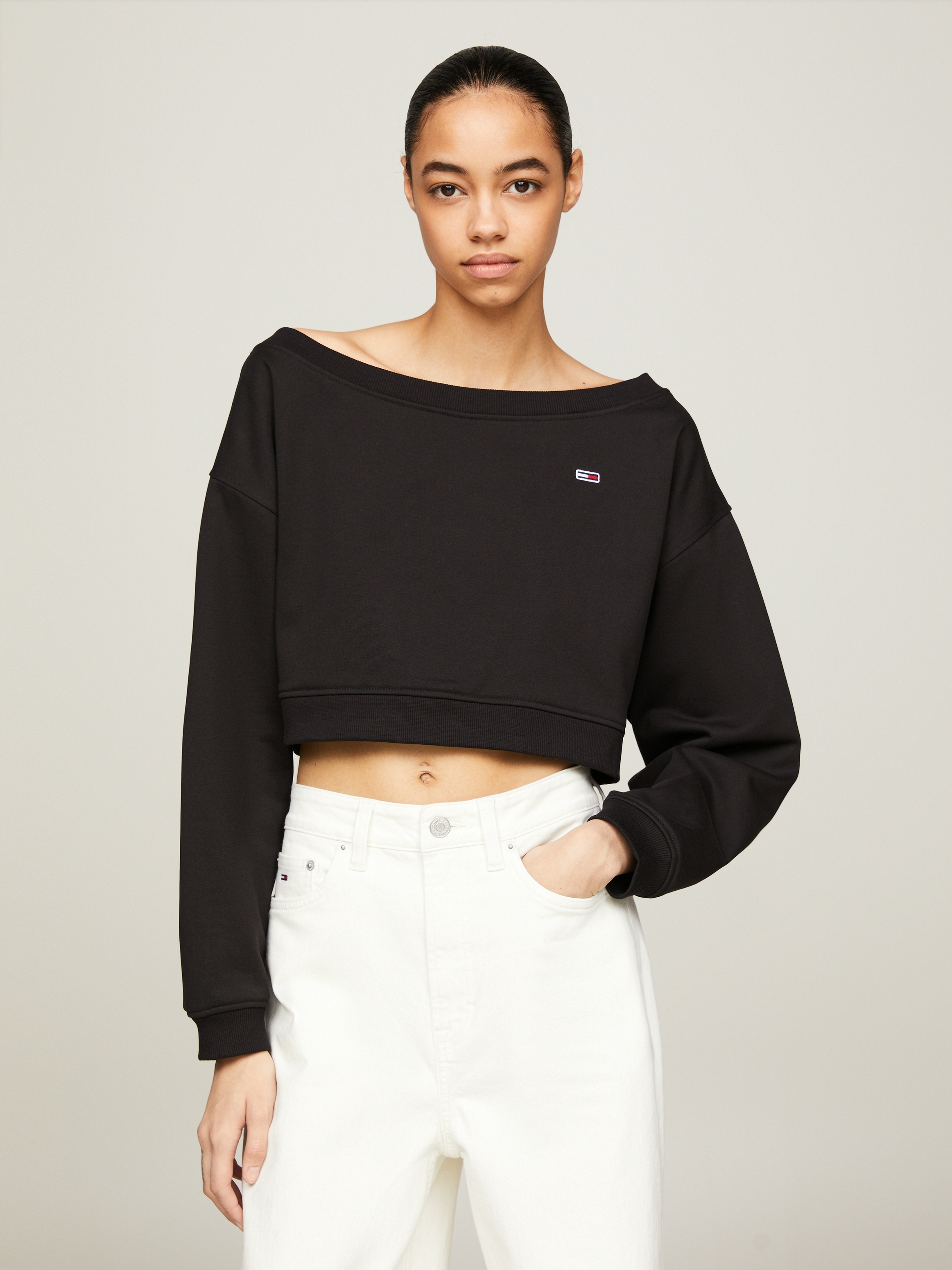 Sweatshirt »TJW CRP OFF SHOULDER CREW«, mit Tommy Jeans Markenlabel