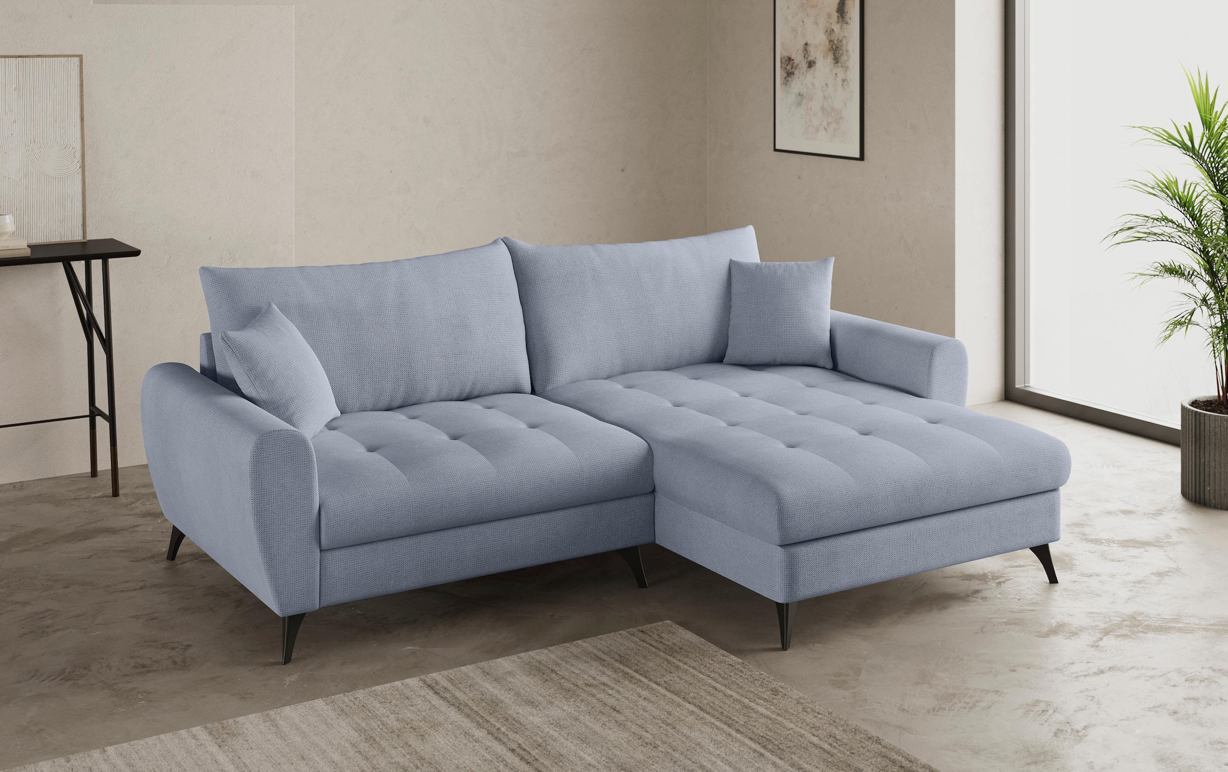 Mr. Couch Ecksofa »Blackburn II L-Form«, Wahlweise mit Kaltschaumpolsterung bis 140 kg belastbar
