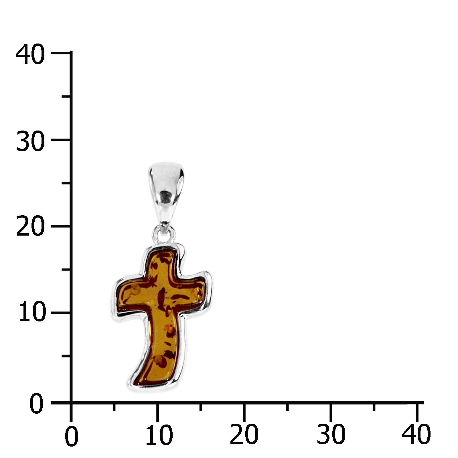 OSTSEE-SCHMUCK Kettenanhänger »- Kreuz 17x11 mm - Silber 925/000 - Bernstein«