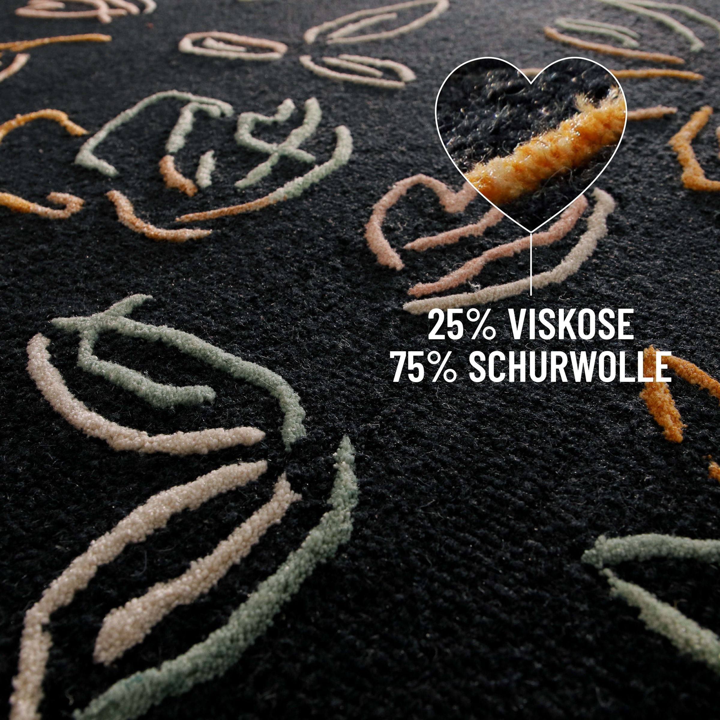 Wecon home Teppich »Vee« rechteckig 10 mm Höhe Wollteppich, floral, hochwertig, pflegeleicht, modern, handgetuftet