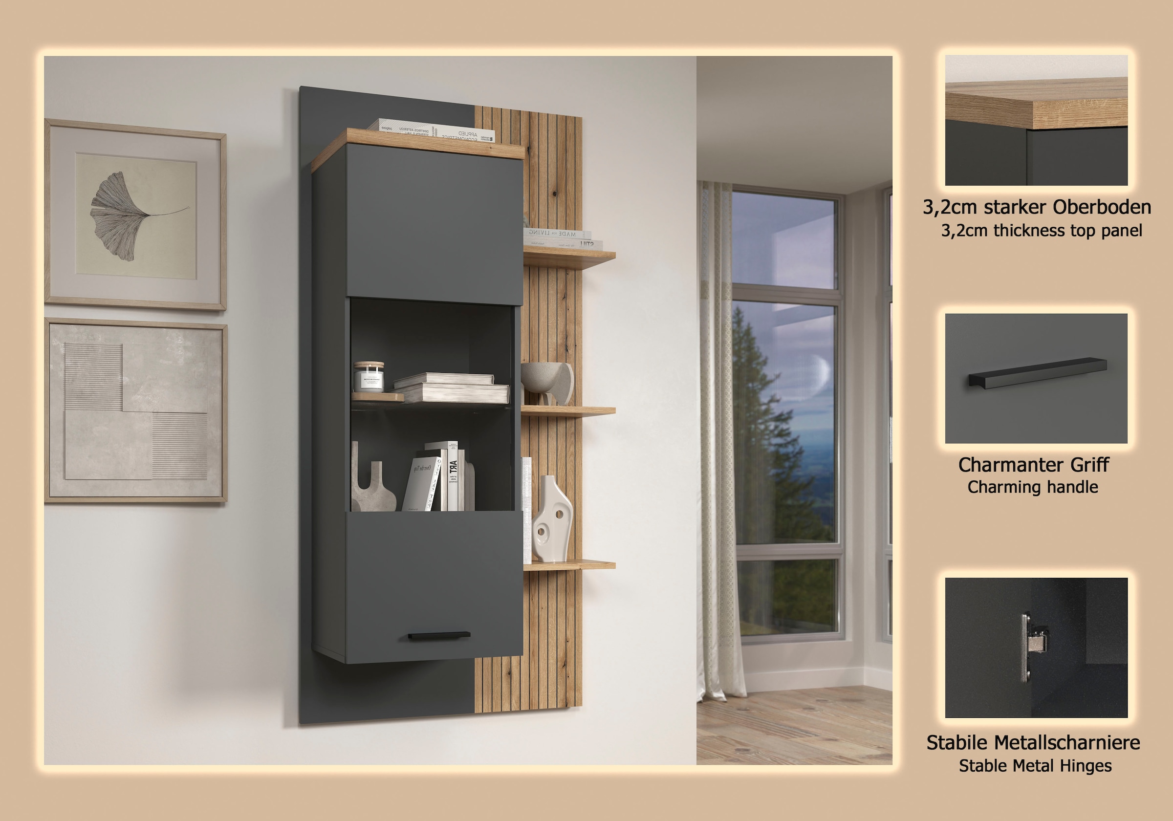 Home affaire Hängevitrine »Bajo« 1 Stk. tlg.