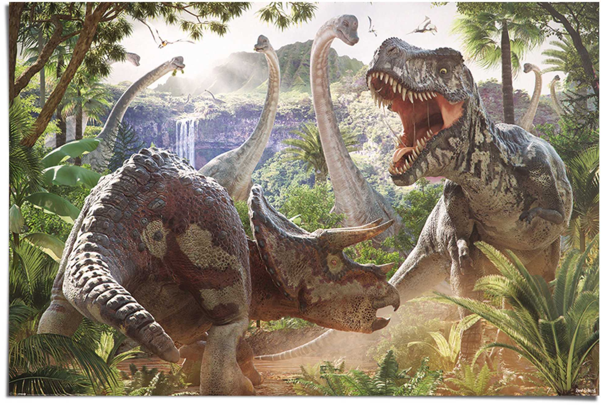 Reinders! Poster »Poster Kampf der Dinosaurier«, Dinosaurier, (1 St.)  bequem bestellen