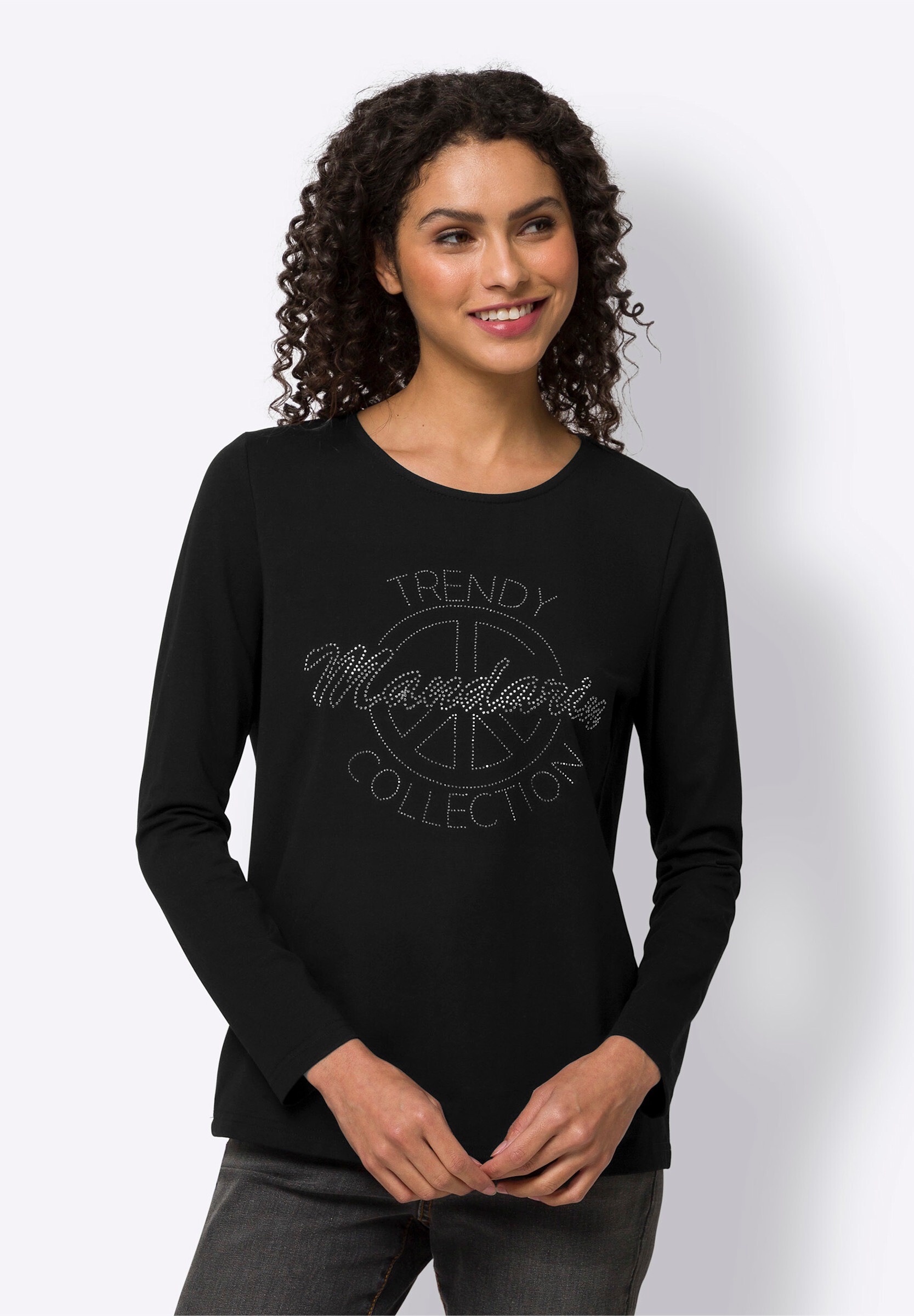 heine T-Shirt »Shirt Langarmshirt mit Ziersteinen«