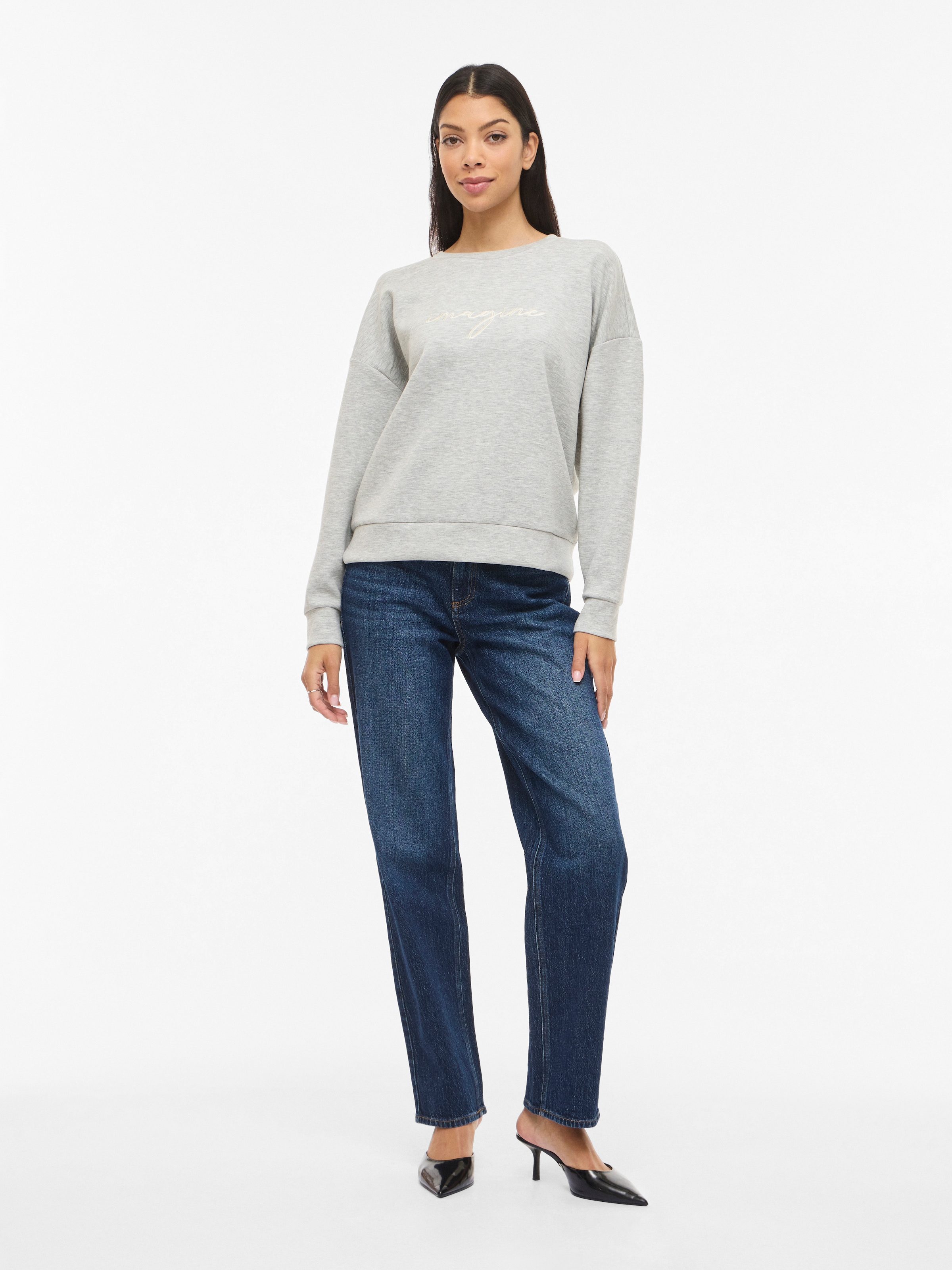 Vila Sweater »VISIFFI IMAGINE O-NECK L/S TOP/PB«
