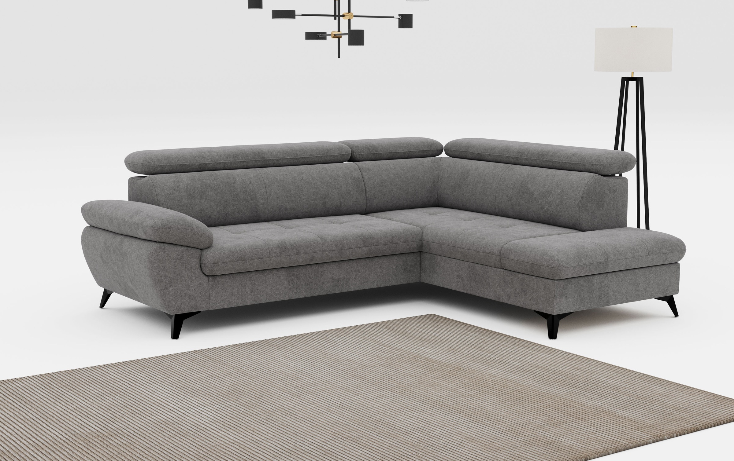 COTTA Ecksofa »Hudson L-Form«, mit Kopfteilverstellung, wahlweise mit Bettfunktion & Bettkasten