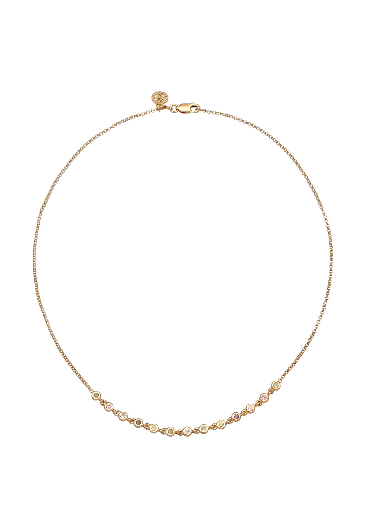 HAZE & GLORY Silberkette »Halskette Topas Periot Edelstein - Cool Glam 925 Silber«