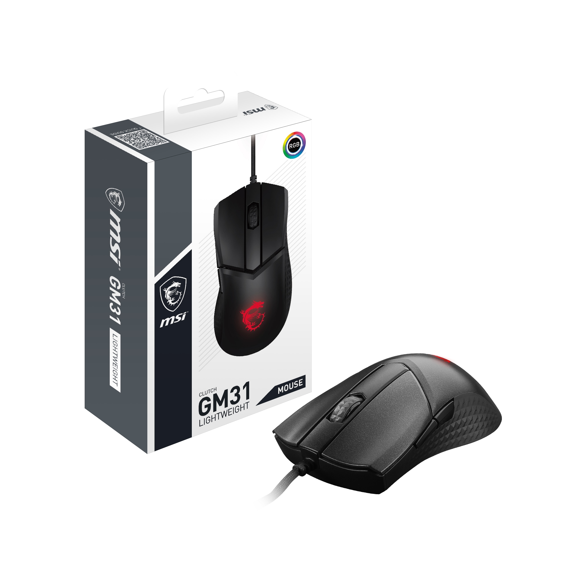 MSI Maus »Clutch GM31 Lightweight Gaming Maus, Black, USB«