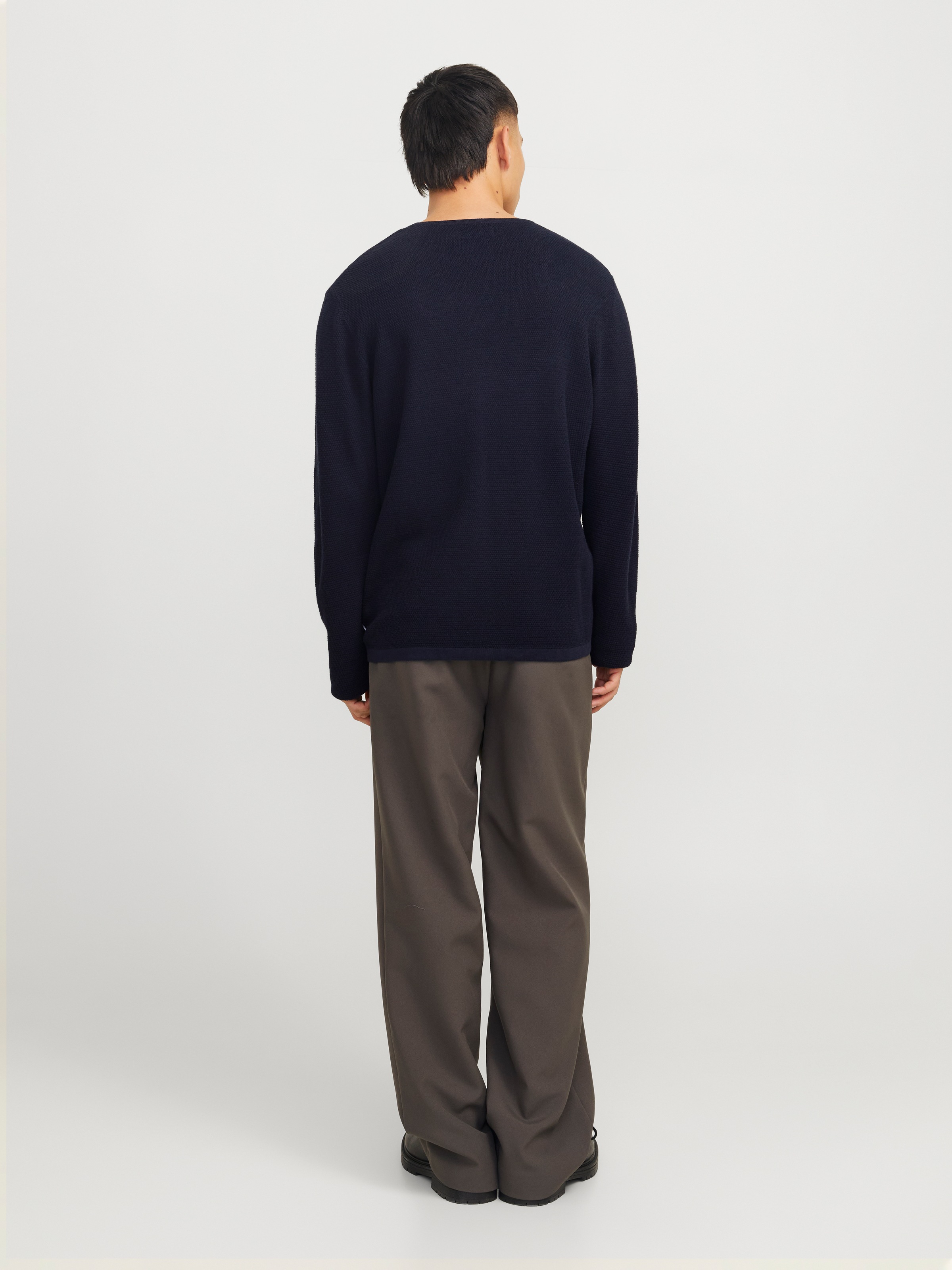 Jack & Jones Rundhalspullover »JJEGEORGE KNIT CREW NECK NOOS«, in Strick Optik