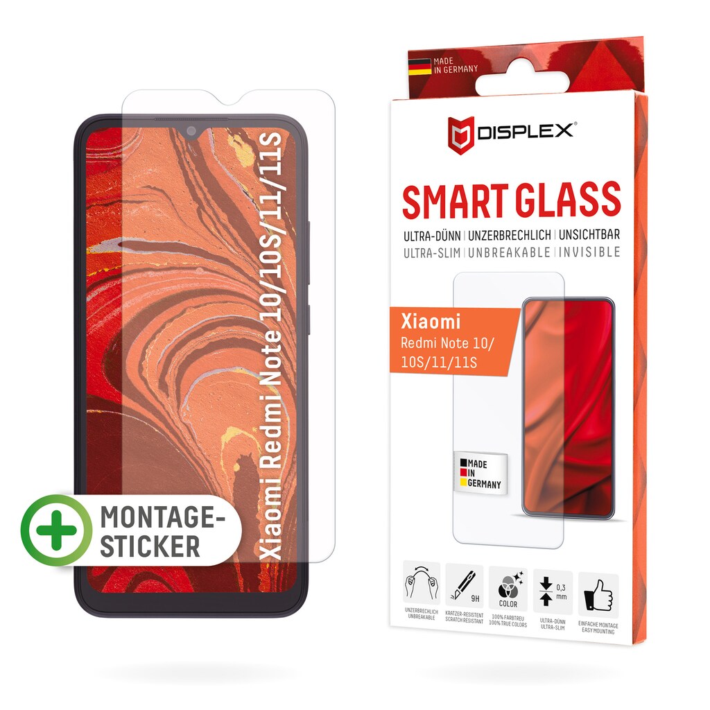 Displex Displayschutzglas »Smart Glass - Xiaomi Redmi Note 10/10S/11(S)«