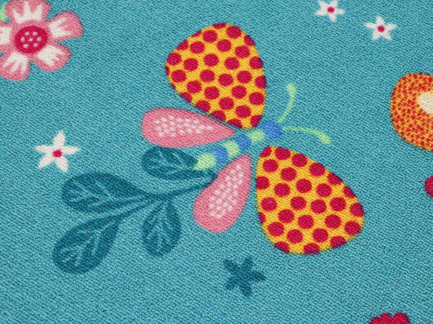 Primaflor-Ideen in Textil Kinderteppich »PAPILLON«, rechteckig, Motiv Schmetterlinge, Kinderzimmer