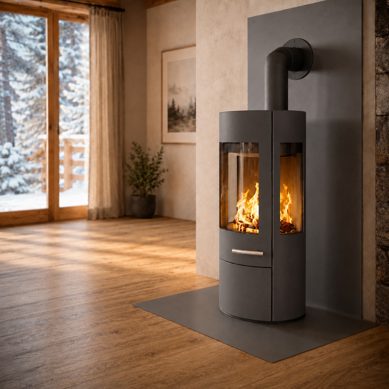 Haas + Sohn Kaminofen »VITUS.l MOONLIGHT« maximalen Raumheizvermögen von 183 m³