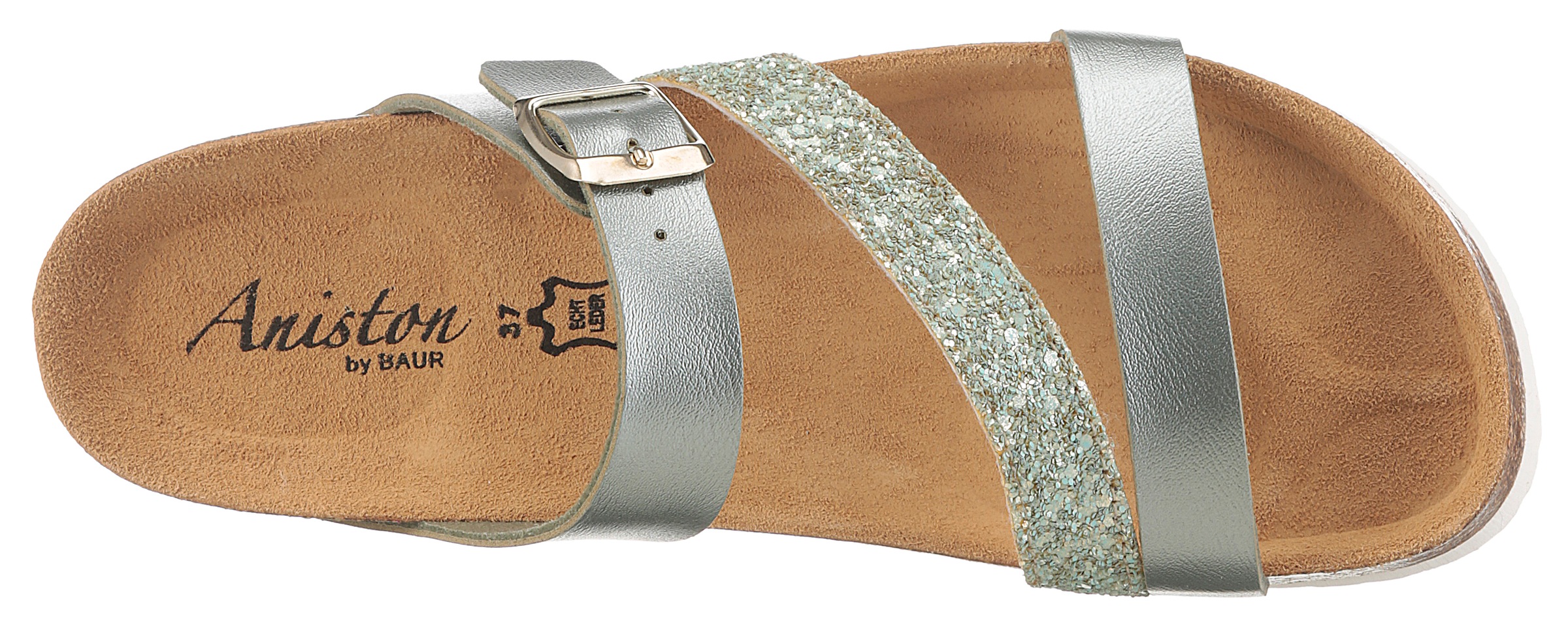Aniston SHOES Keilpantolette, Sommerschuh, Strandschuh, Hausschuh, Glitter - NEUE KOLLEKTION